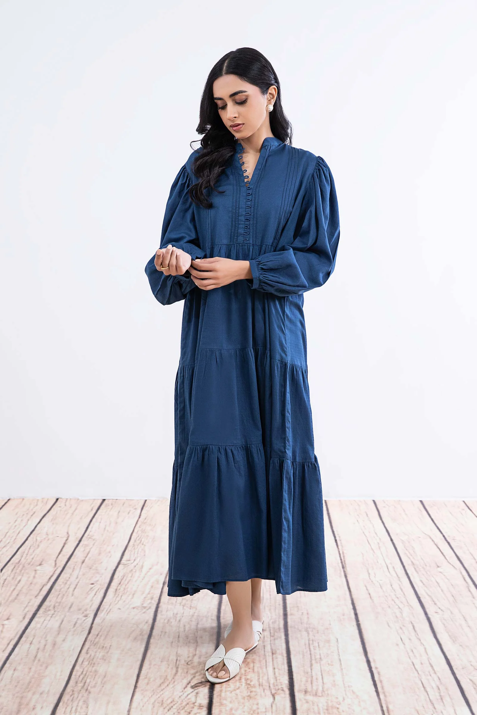 Dyed Dobby Lawn Dress - Image 2