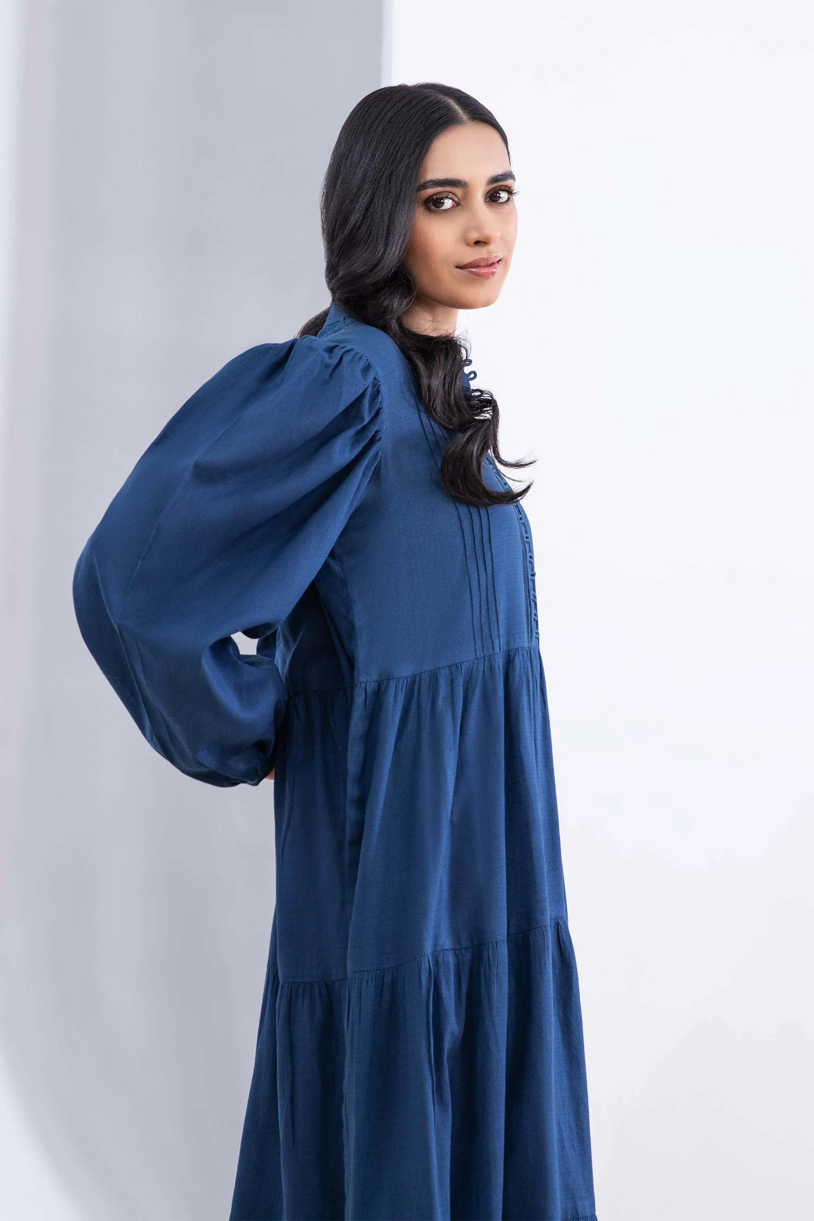Dyed Dobby Lawn Dress - Image 4