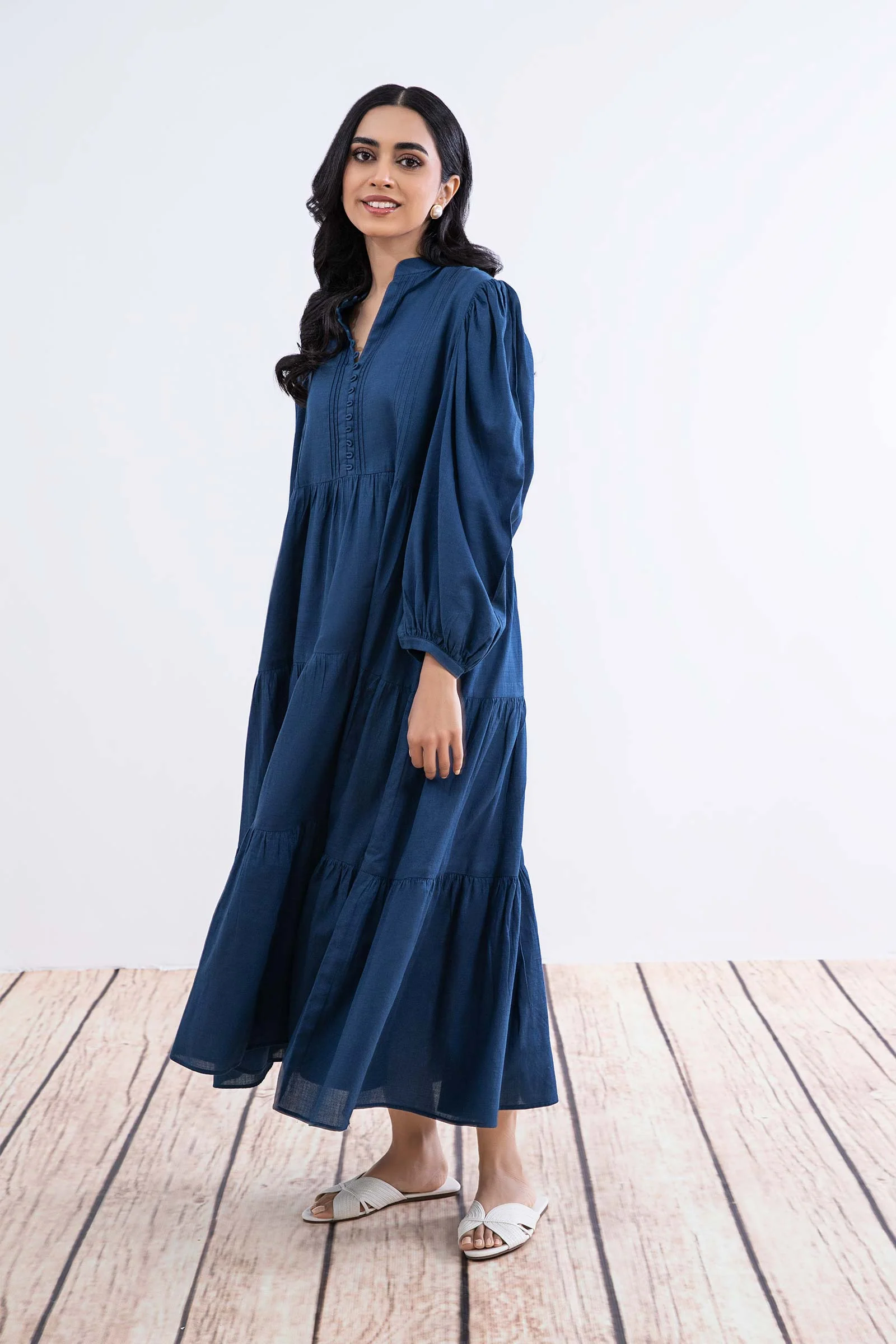 Dyed Dobby Lawn Dress - Image 5