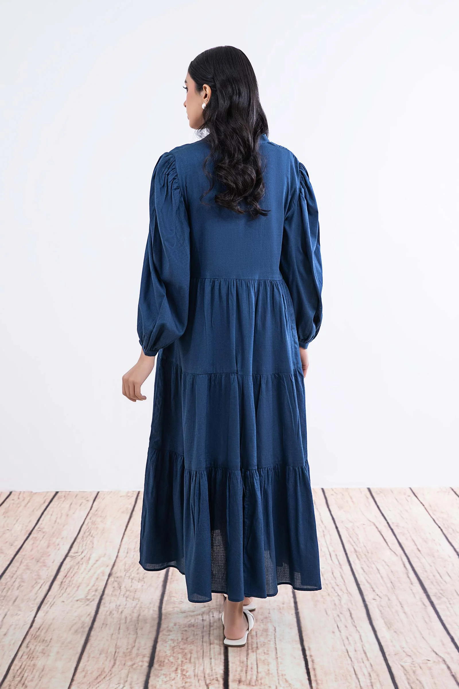 Dyed Dobby Lawn Dress - Image 6