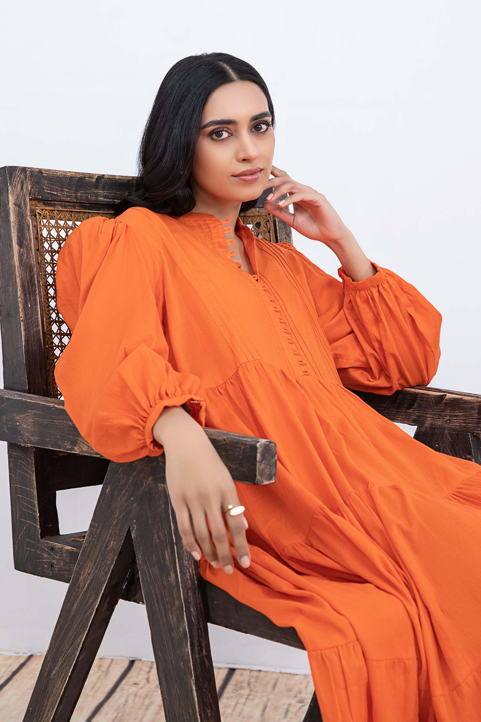Dyed Dobby Lawn Dress - Image 4