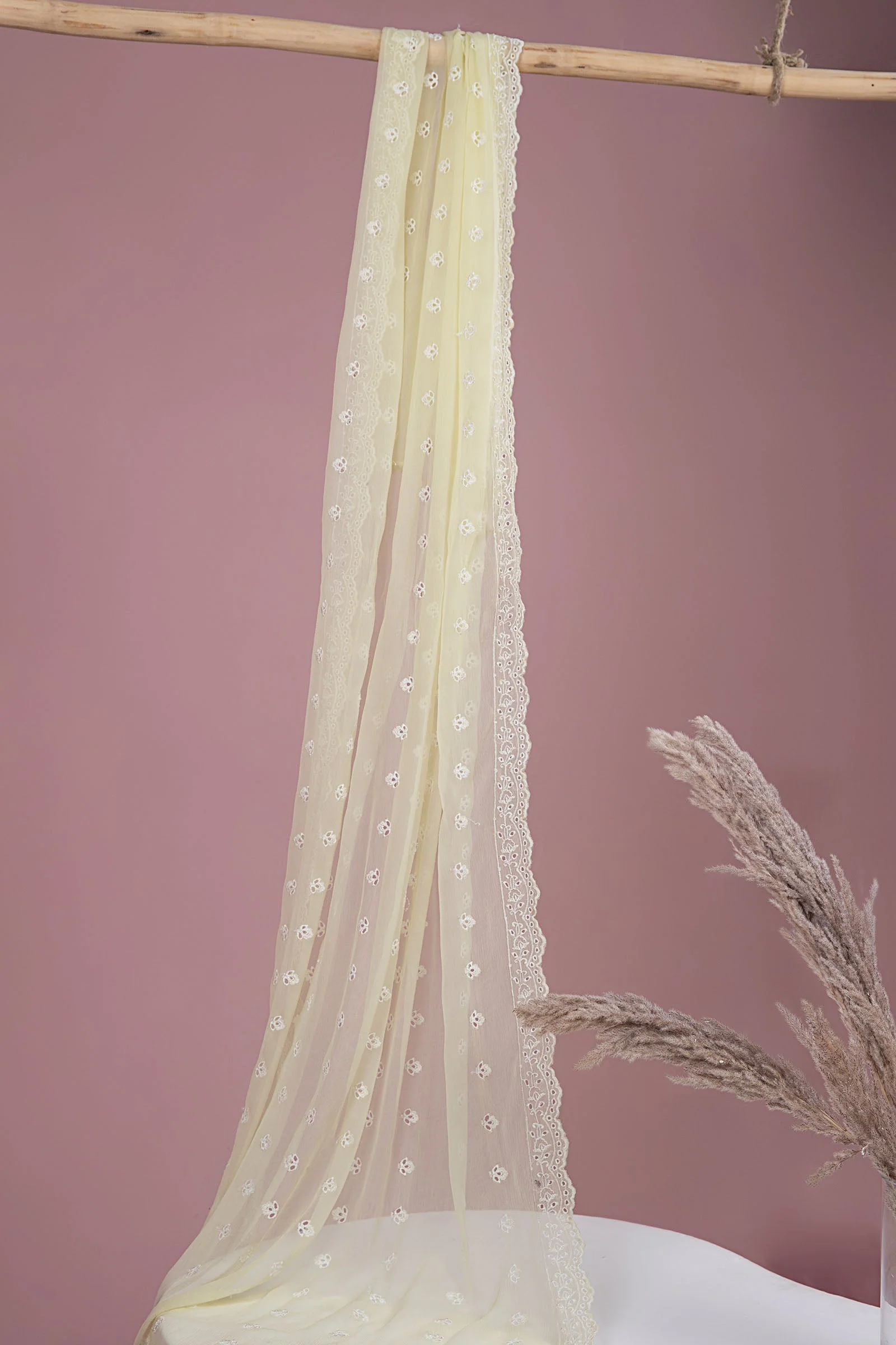 Embroidered Chiffon Dupatta - Image 3