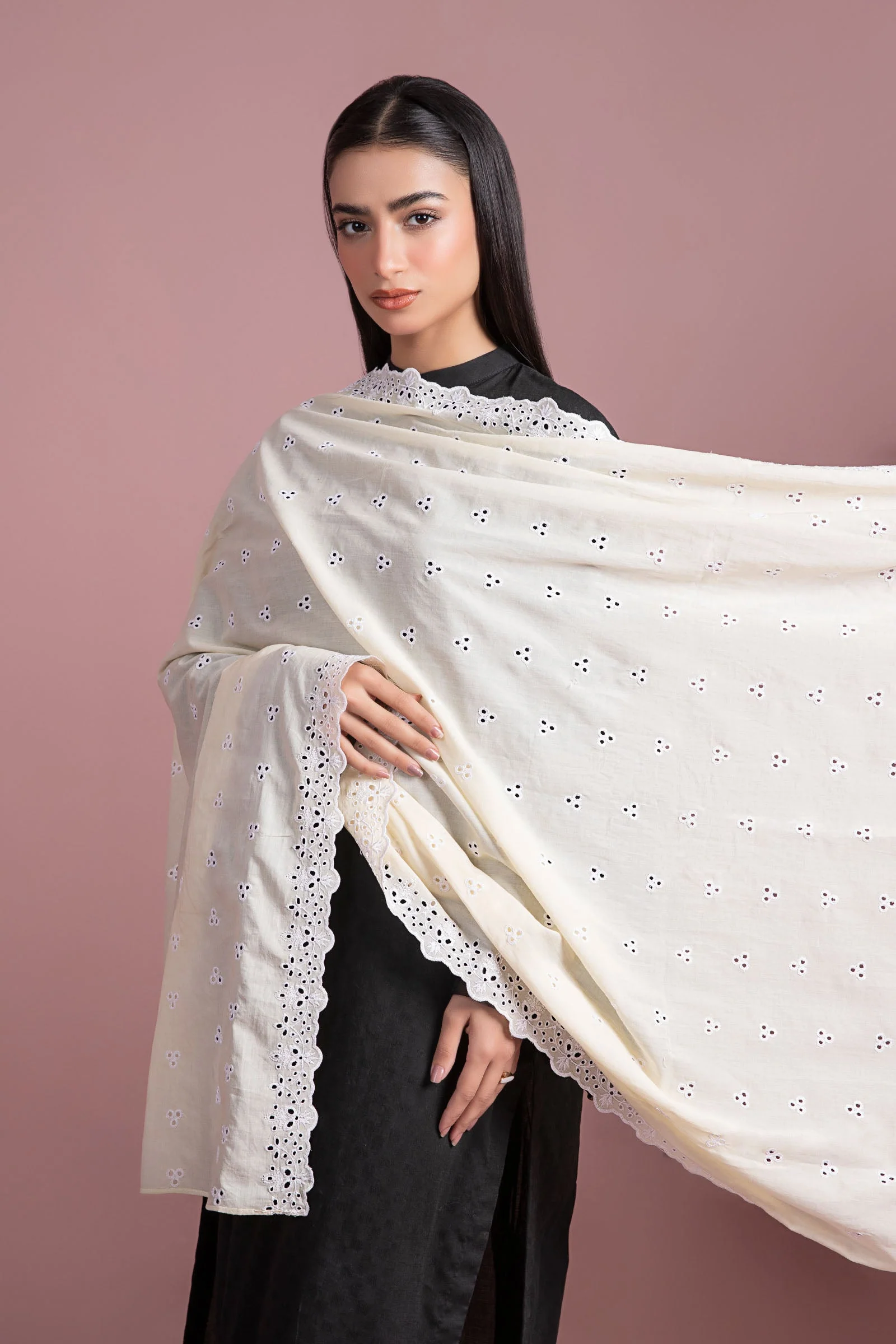 Embroidered Lawn Dupatta - Image 2