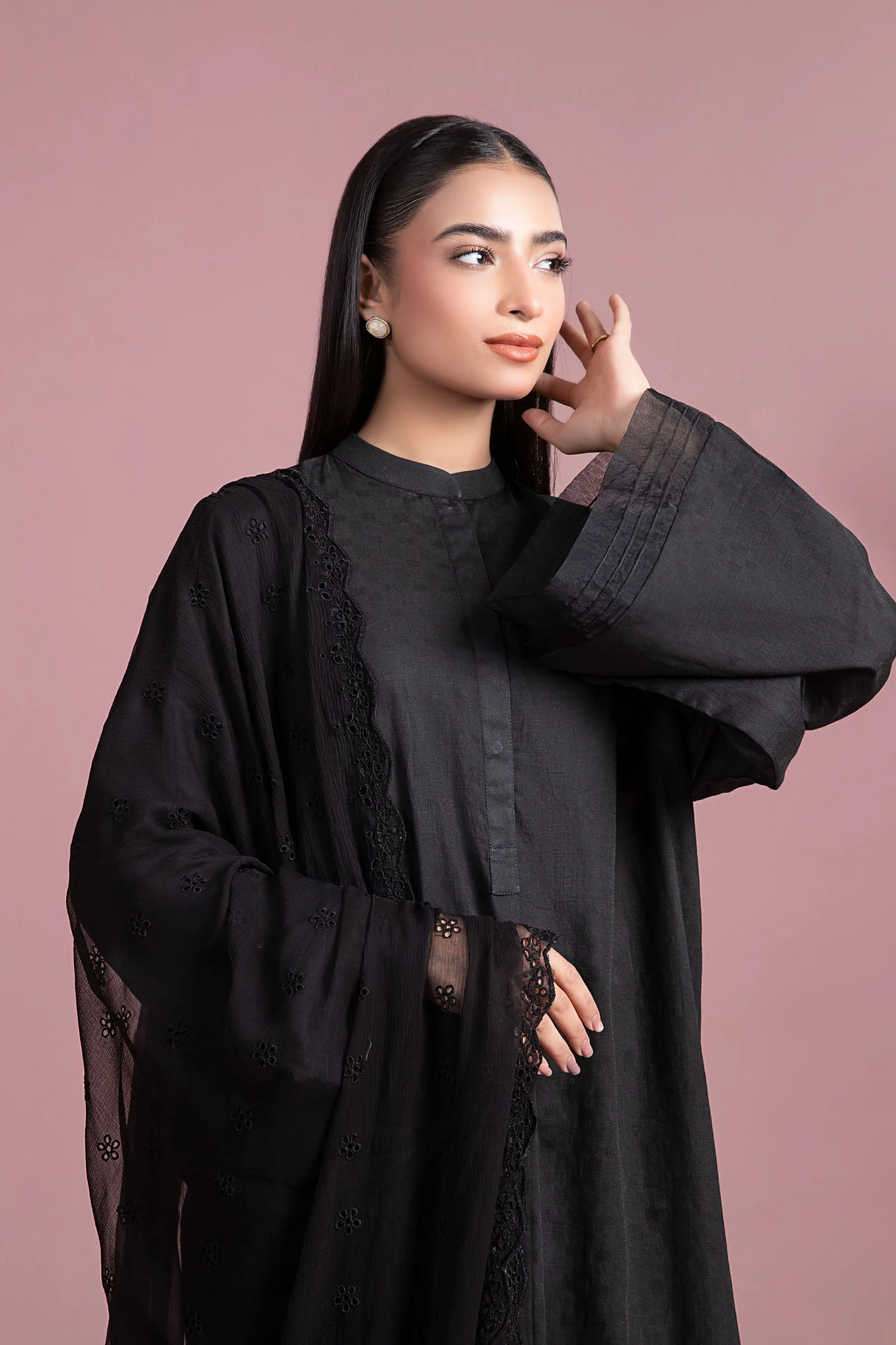 Embroidered Chiffon Dupatta - Image 3