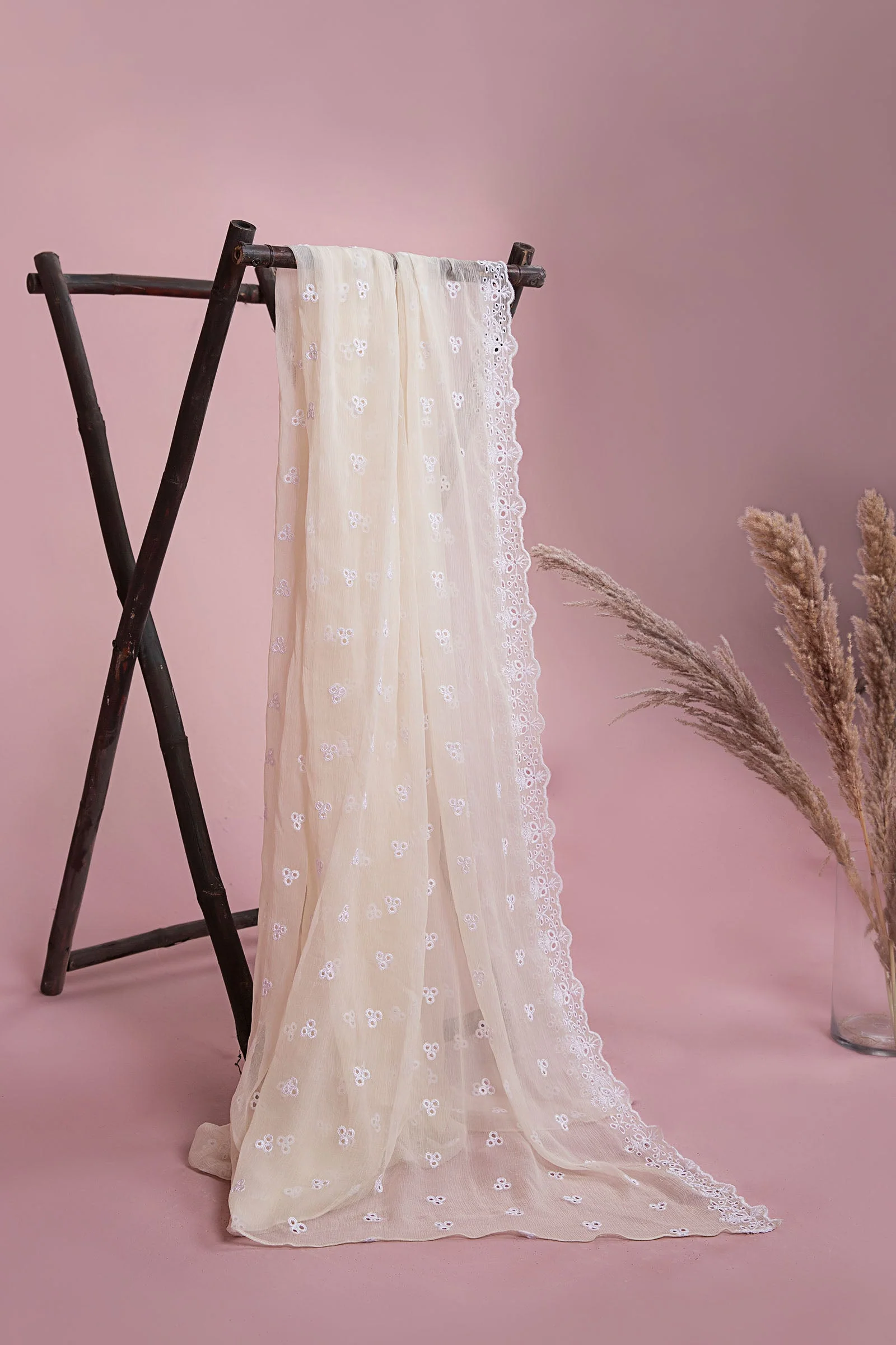 Embroidered Bamber Chiffon Dupatta