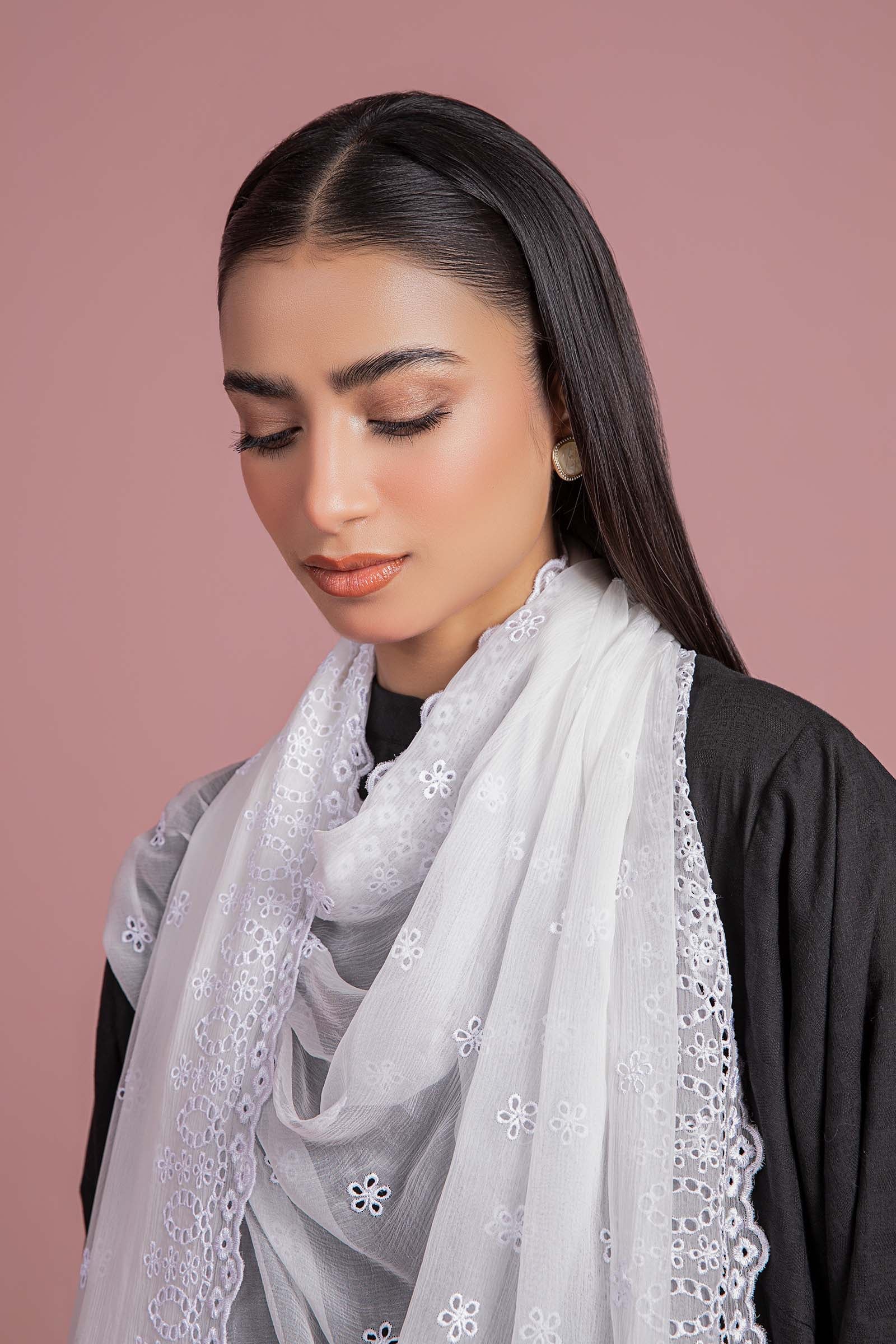 Embroidered Chiffon Dupatta - Image 3