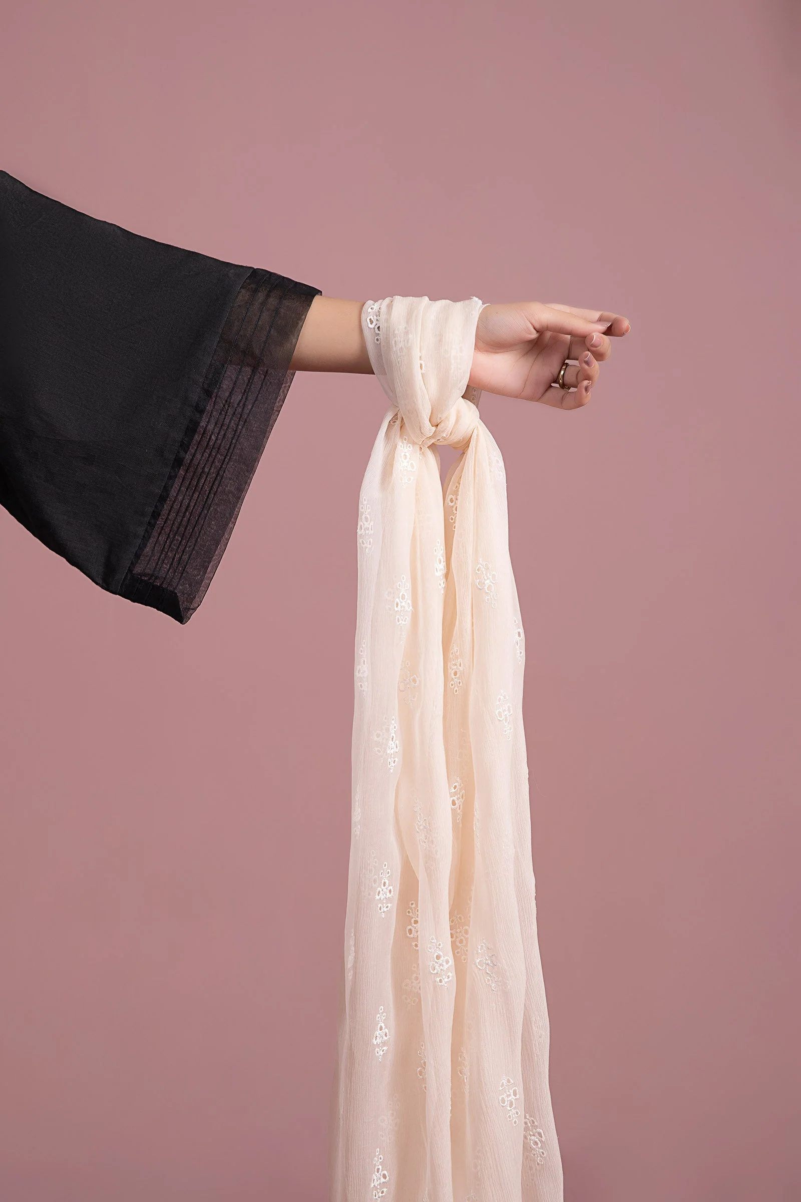 Embroidered Chiffon Dupatta - Image 2