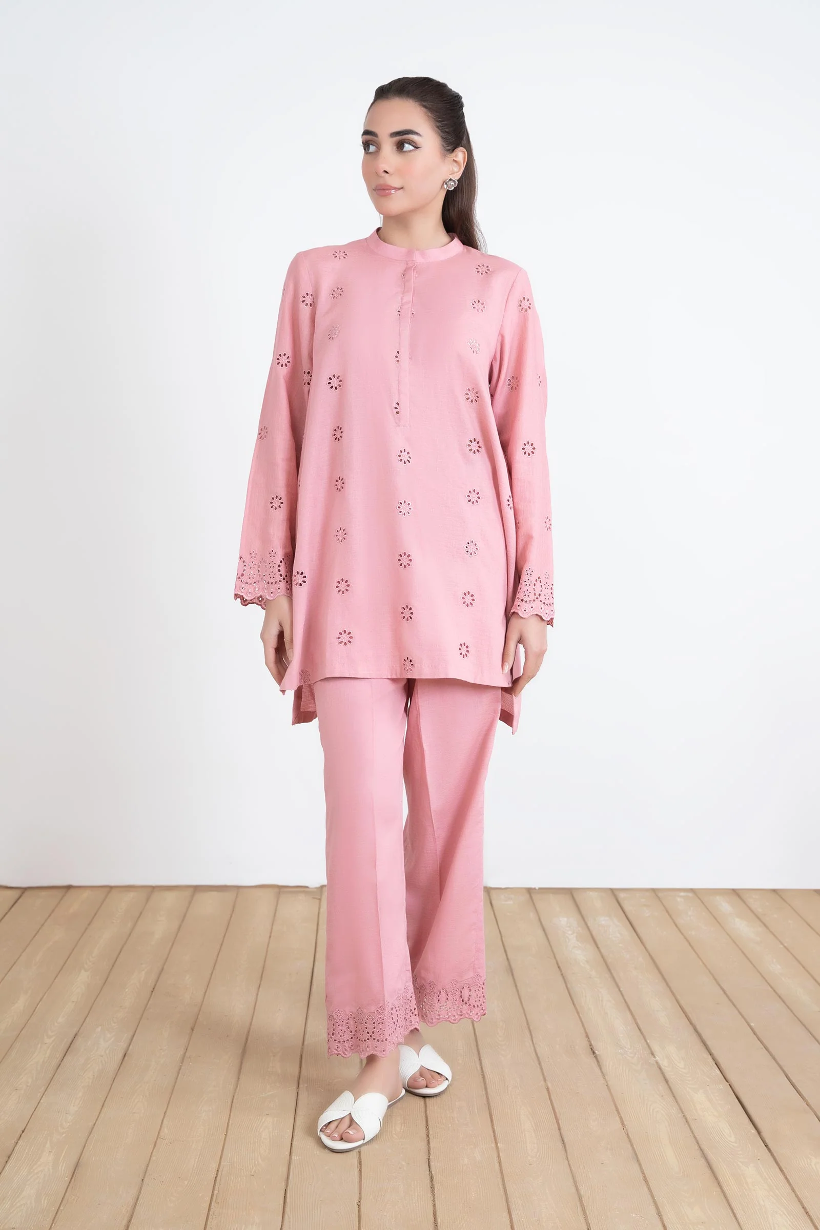 Embroidered Dobby Lawn Co-Ord Set - Image 2
