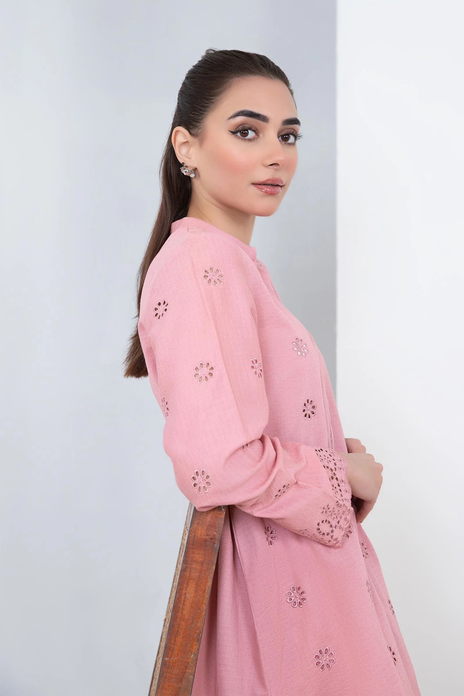Embroidered Dobby Lawn Co-Ord Set - Image 3
