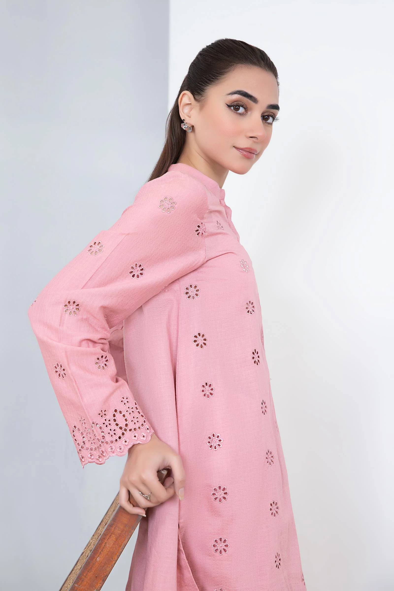 Embroidered Dobby Lawn Co-Ord Set - Image 4