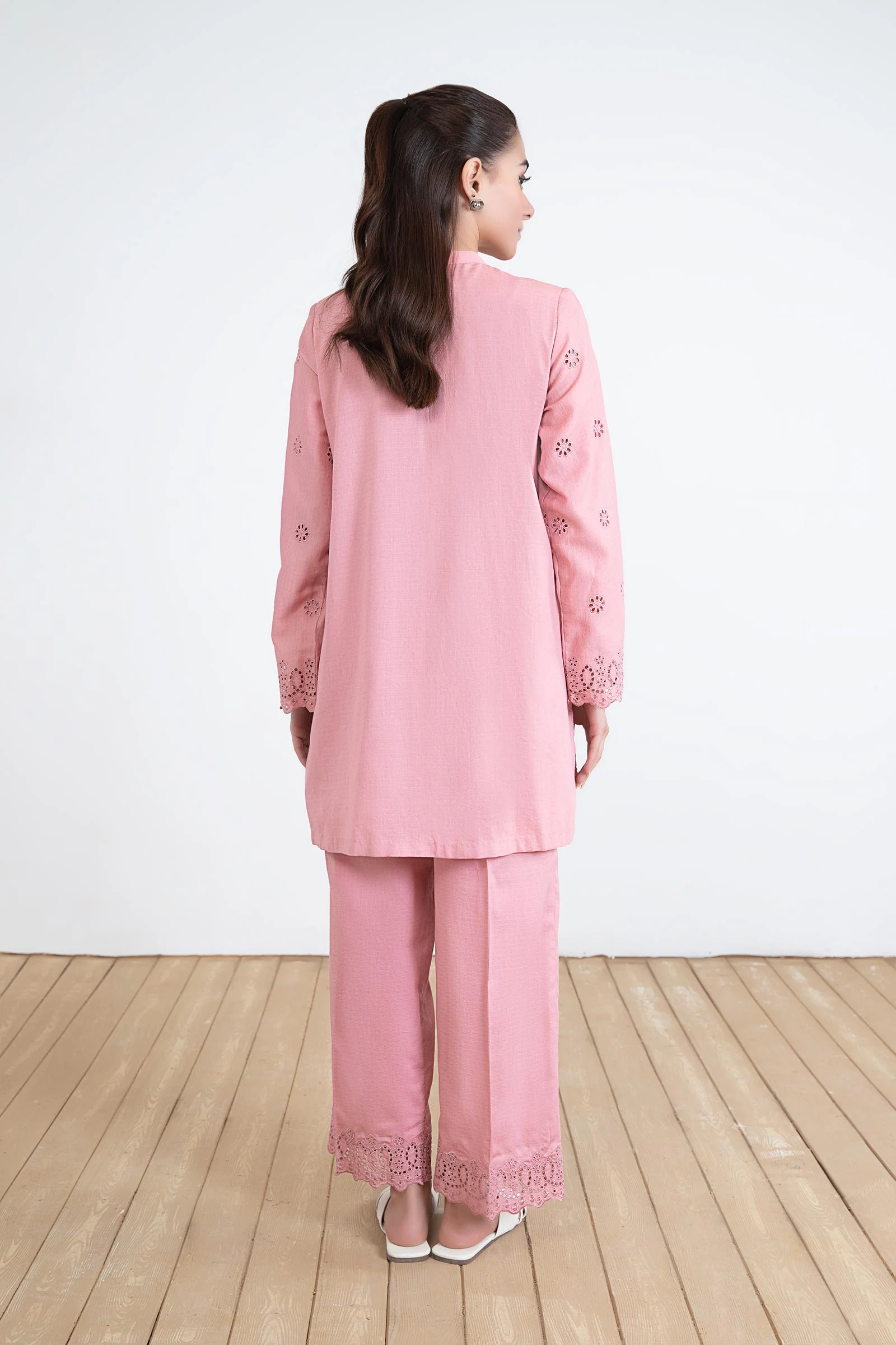 Embroidered Dobby Lawn Co-Ord Set - Image 8