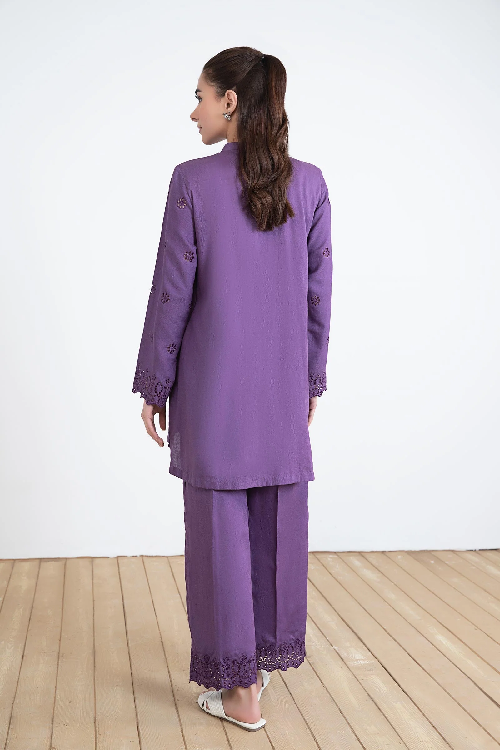 Embroidered Dobby Lawn Co-Ord Set - Image 8