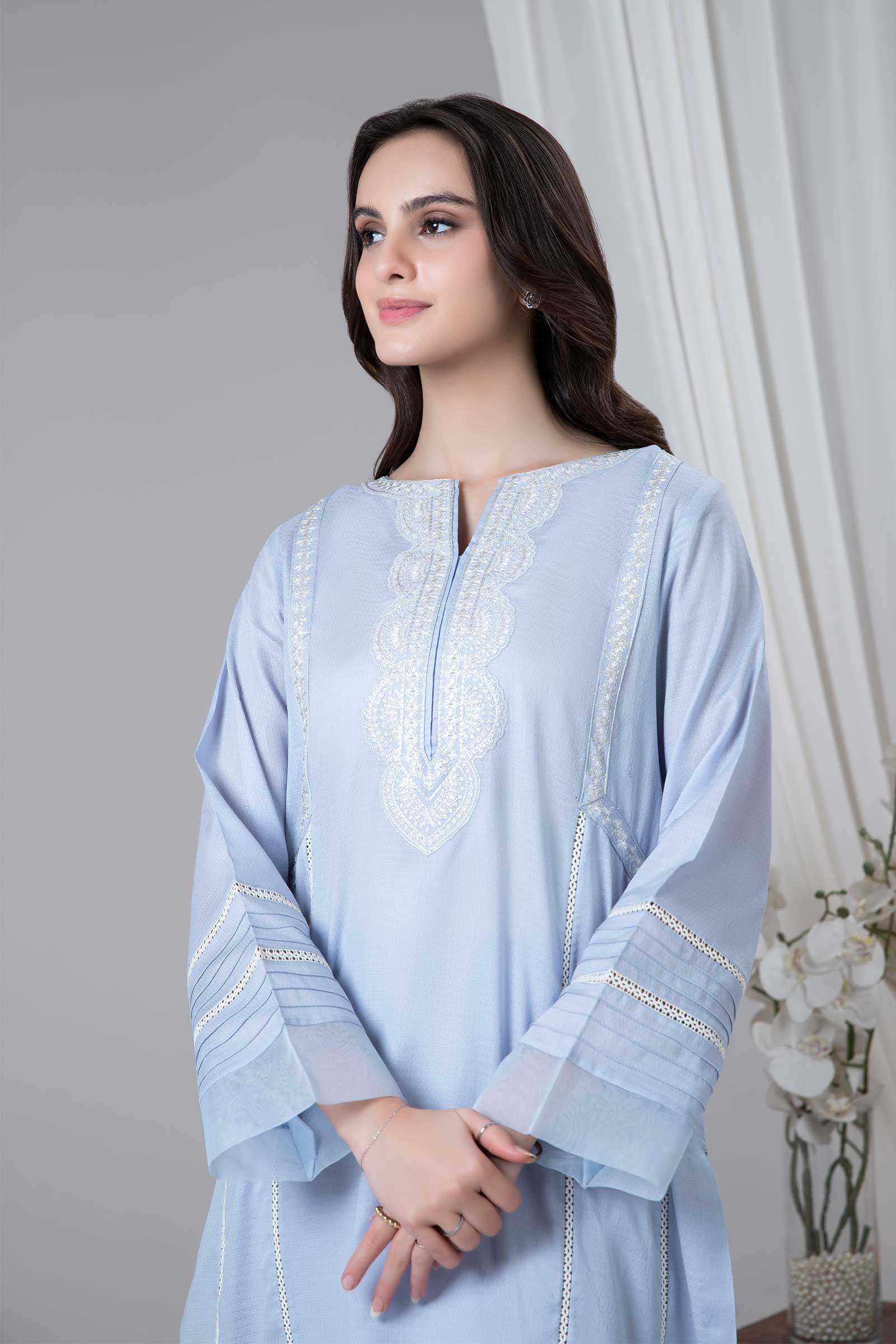 2 Piece Embroidered Dobby Lawn Suit - Image 3