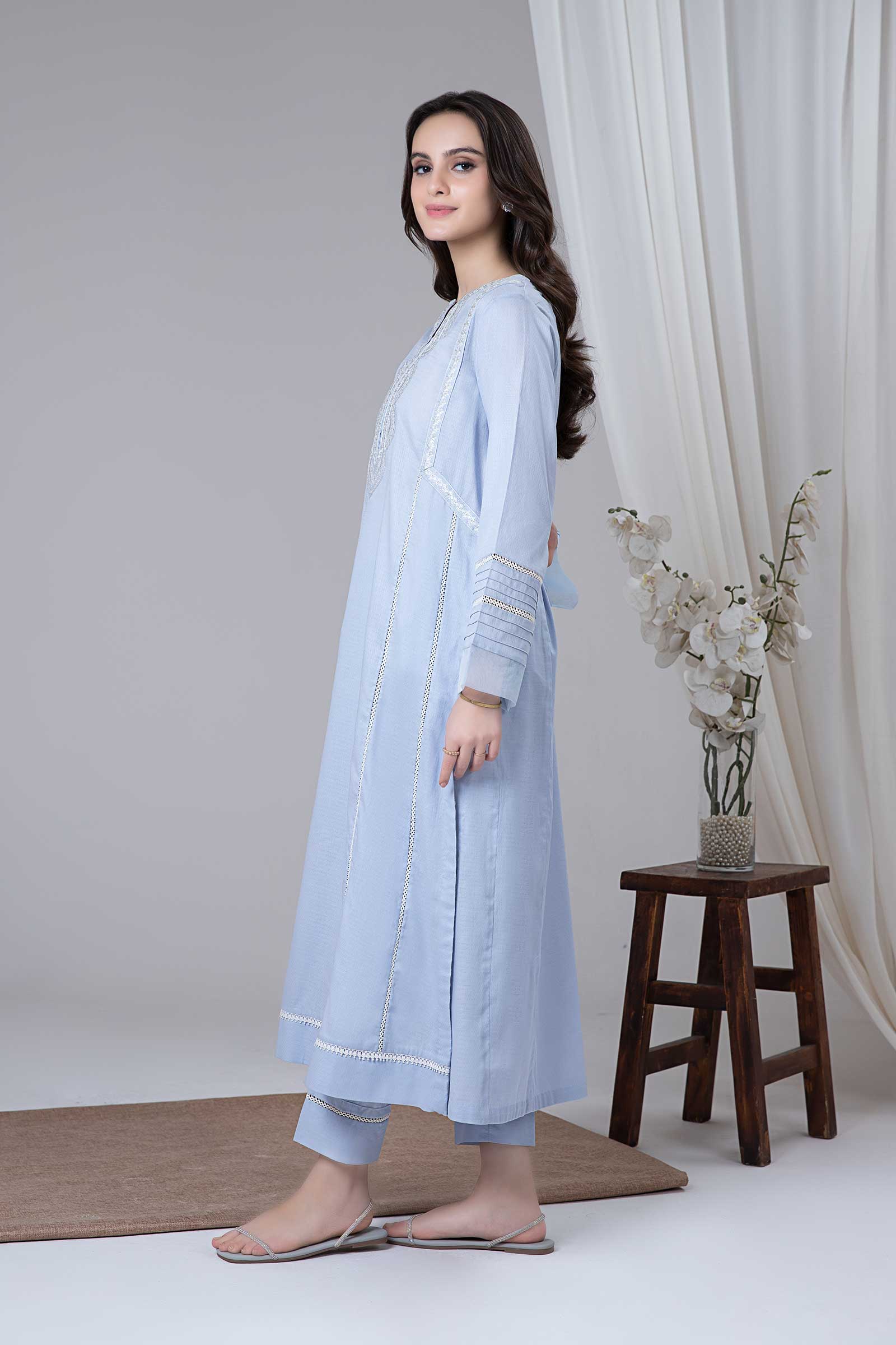 2 Piece Embroidered Dobby Lawn Suit - Image 5