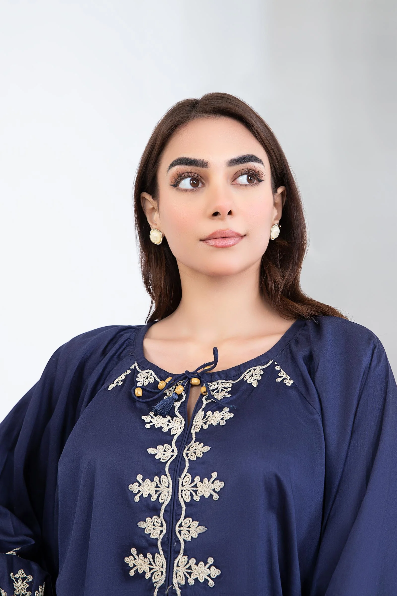 Embroidered Arabic Lawn Tunic Dress - Image 3