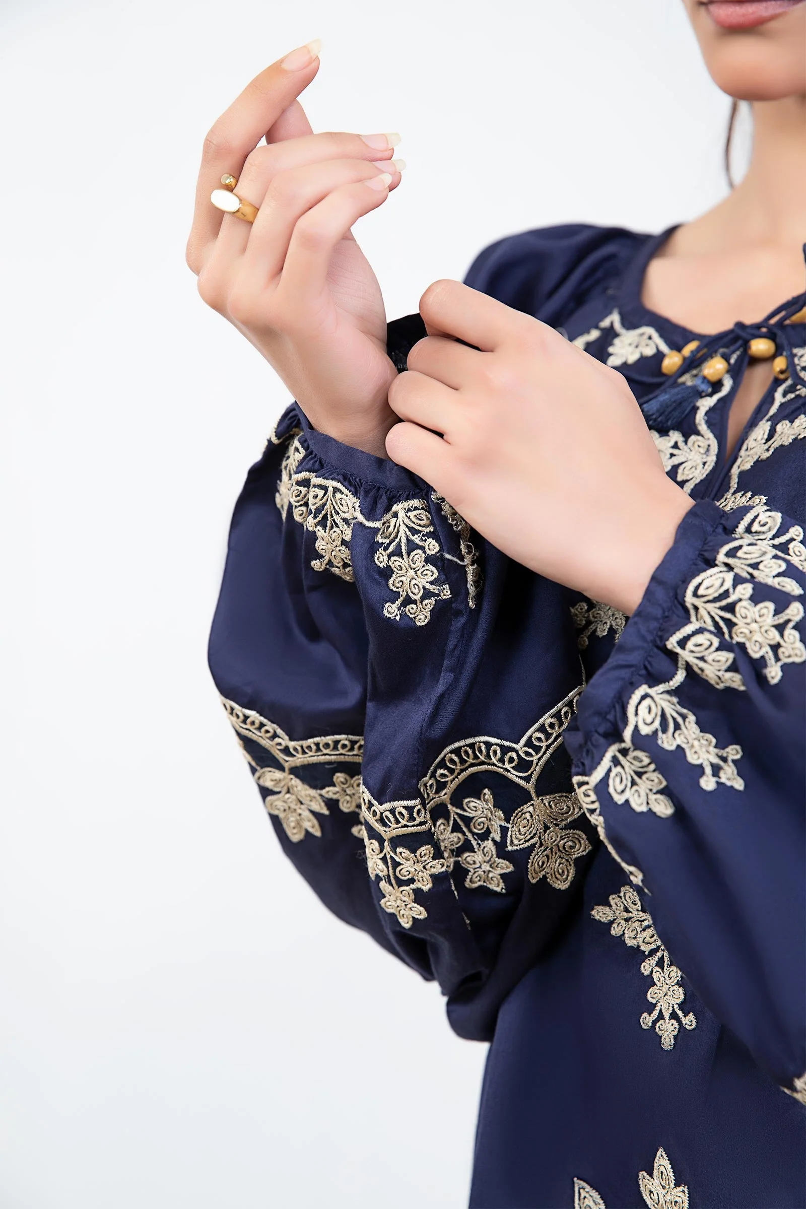 Embroidered Arabic Lawn Tunic Dress - Image 6