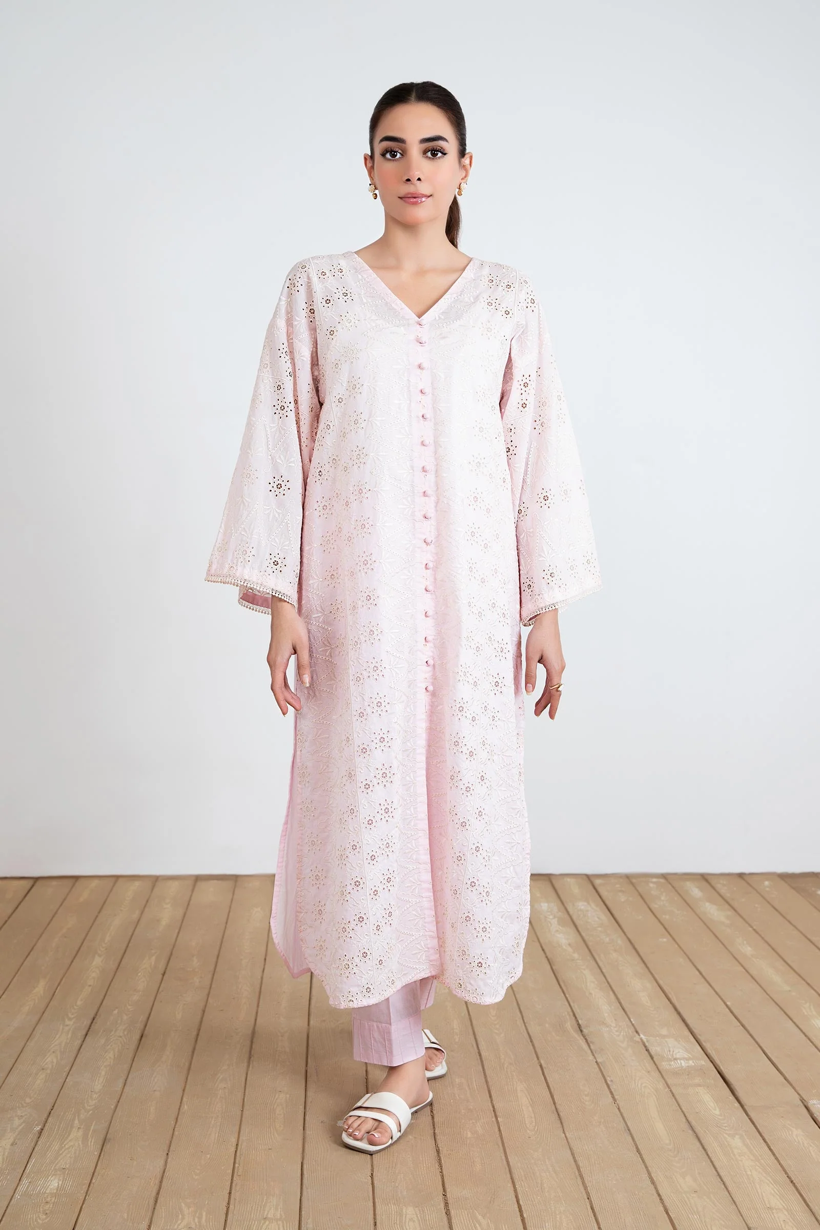 Embroidered Lawn Tunic Shirt - Image 2
