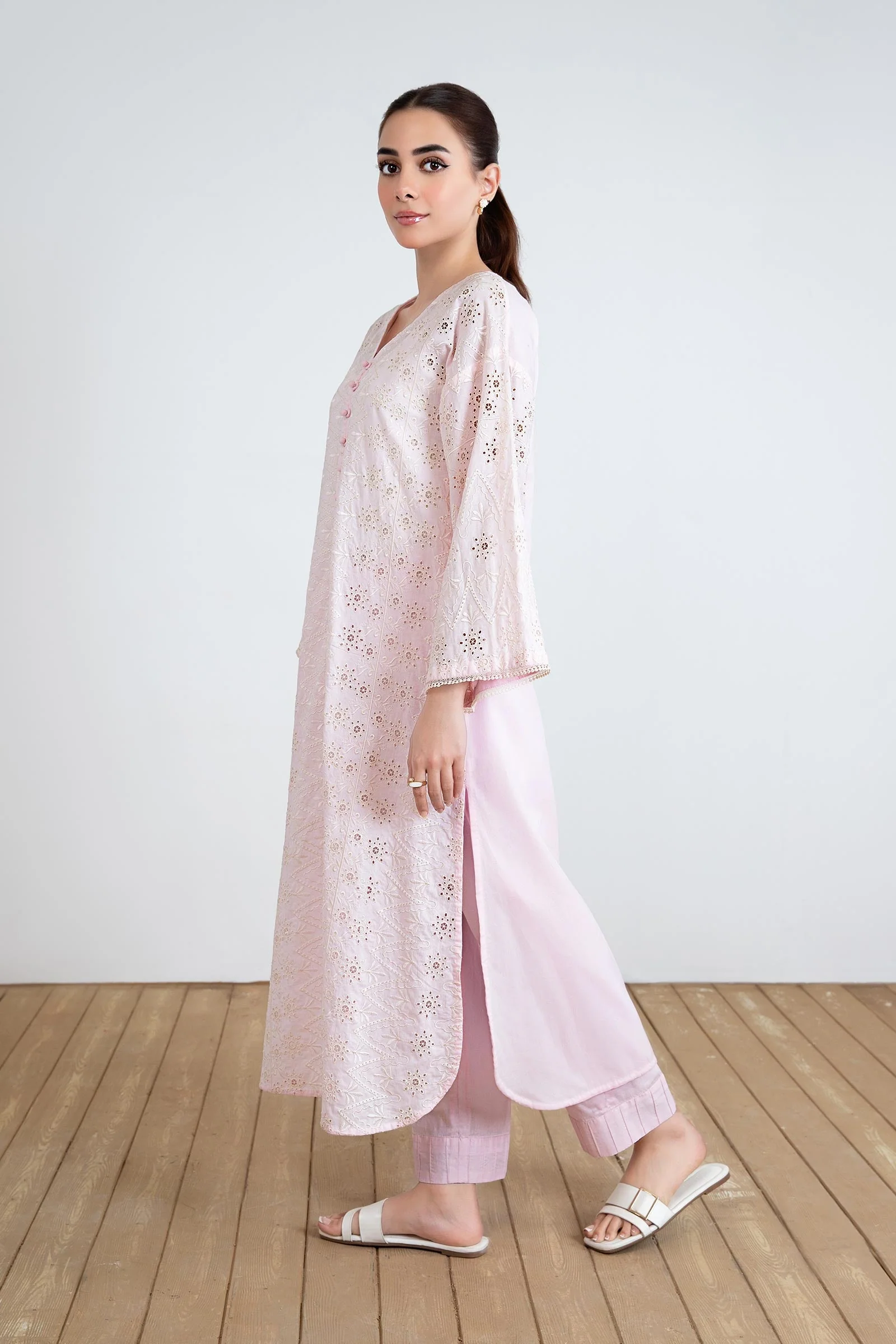 Embroidered Lawn Tunic Shirt - Image 6