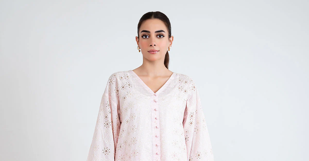 Embroidered Lawn Tunic Shirt - Image 8