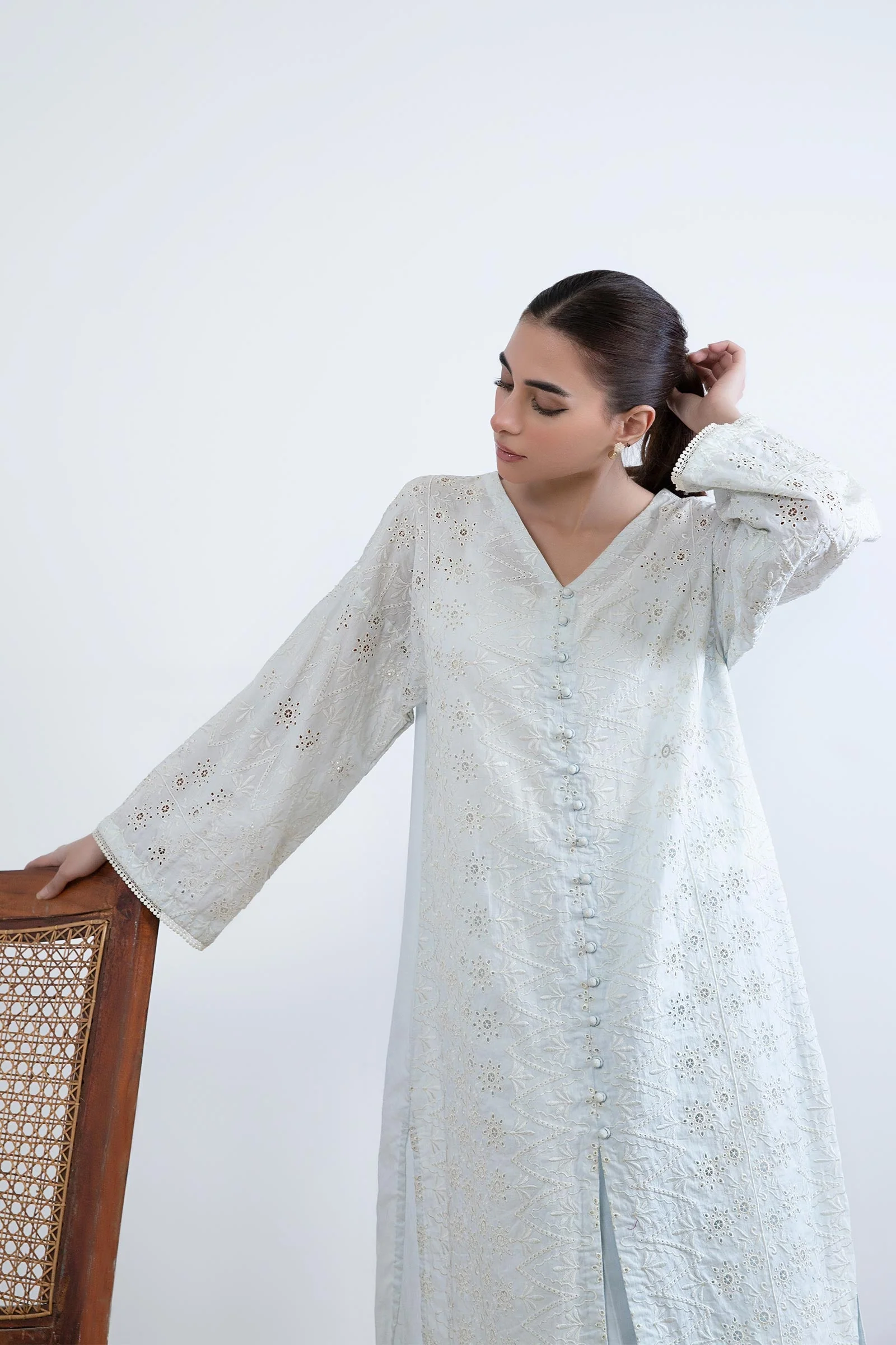 Embroidered Lawn Tunic Shirt - Image 5