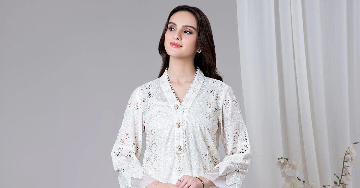 Embroidered Lawn Kurta - Image 6