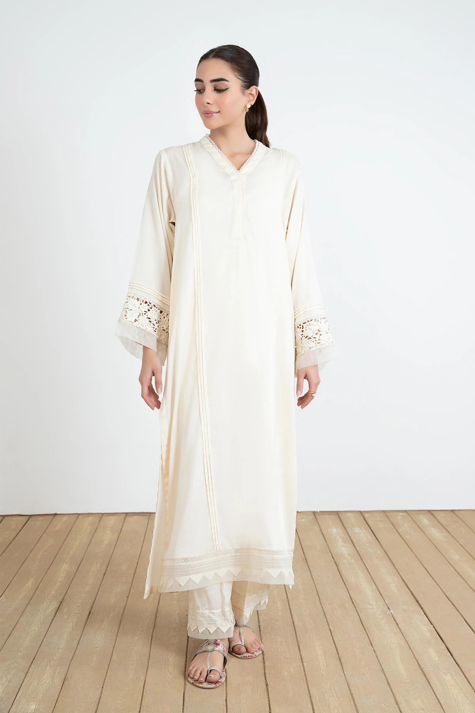 2 Piece Embroidered Dobby Lawn Suit