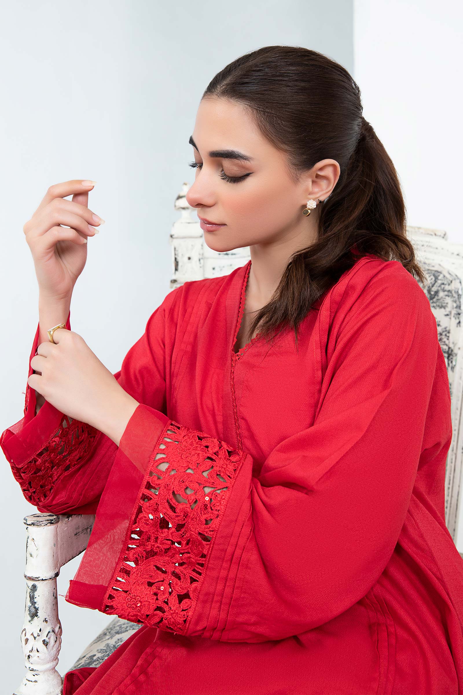 2 Piece Embroidered Dobby Lawn Suit - Image 2