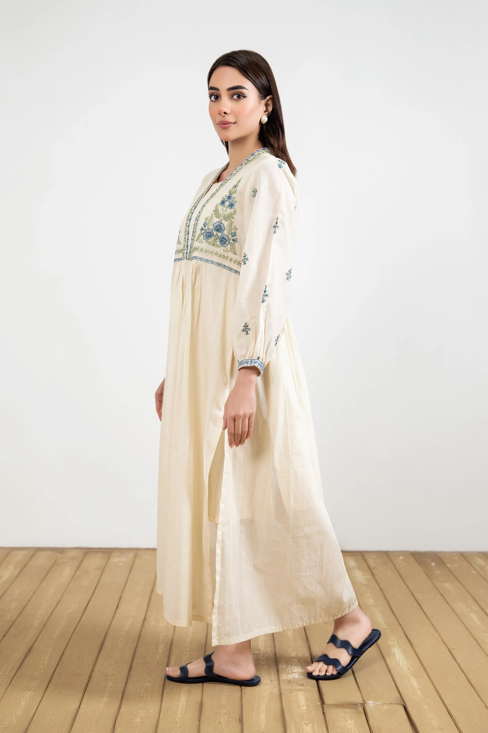Dyed Dobby Lawn Dress - Image 6