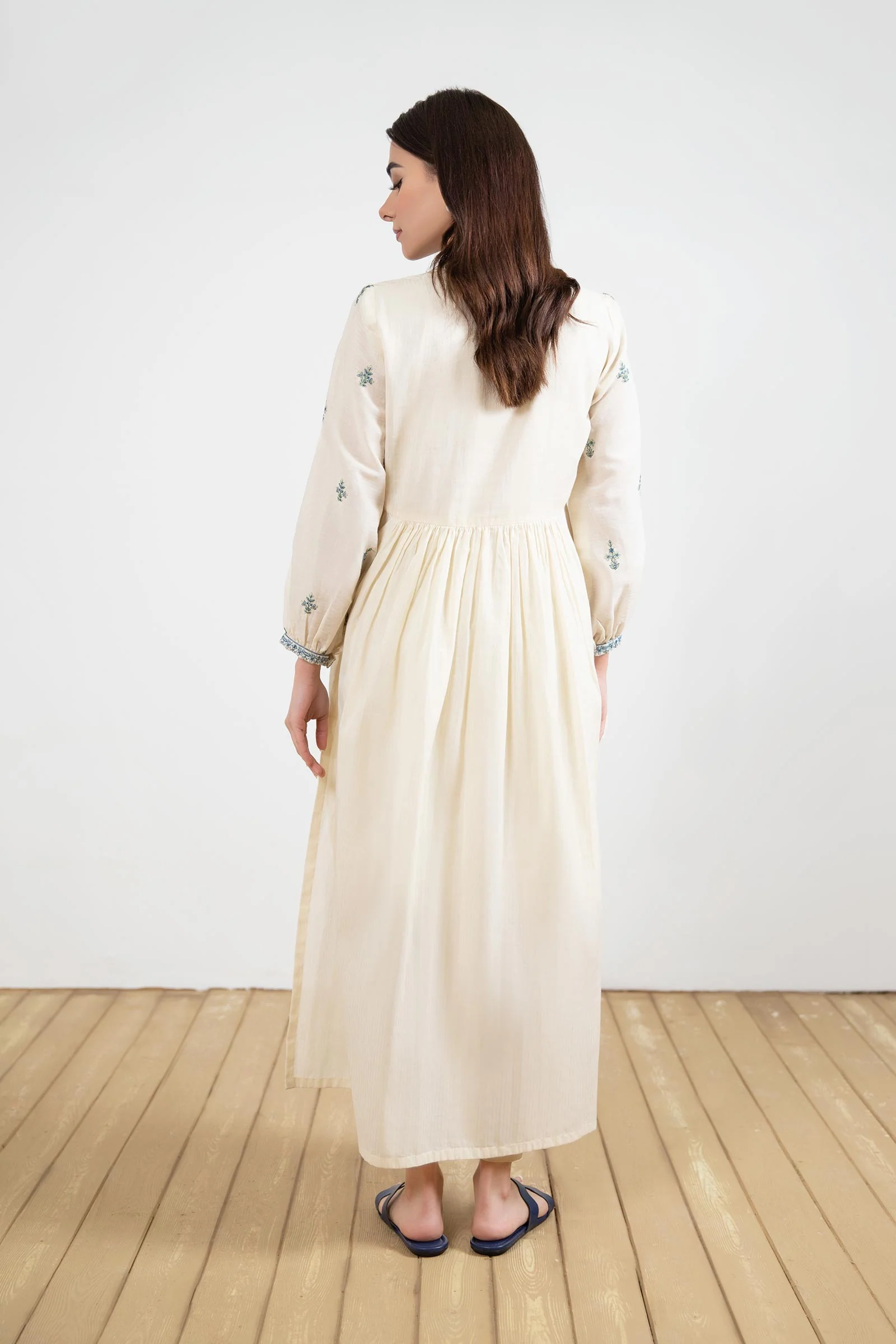 Dyed Dobby Lawn Dress - Image 7