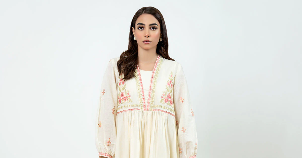 Dyed Dobby Lawn Dress - Image 10