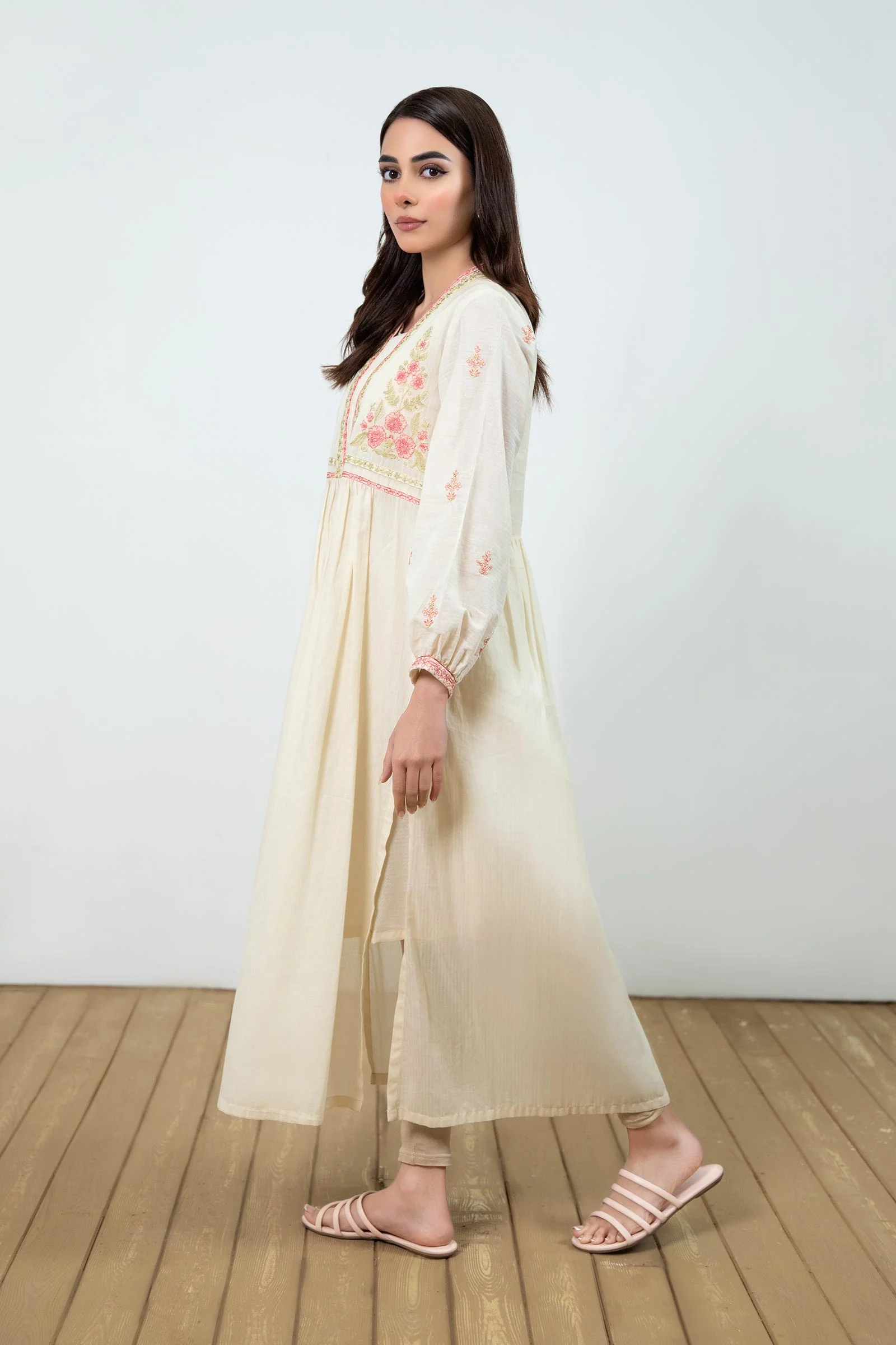 Dyed Dobby Lawn Dress - Image 8