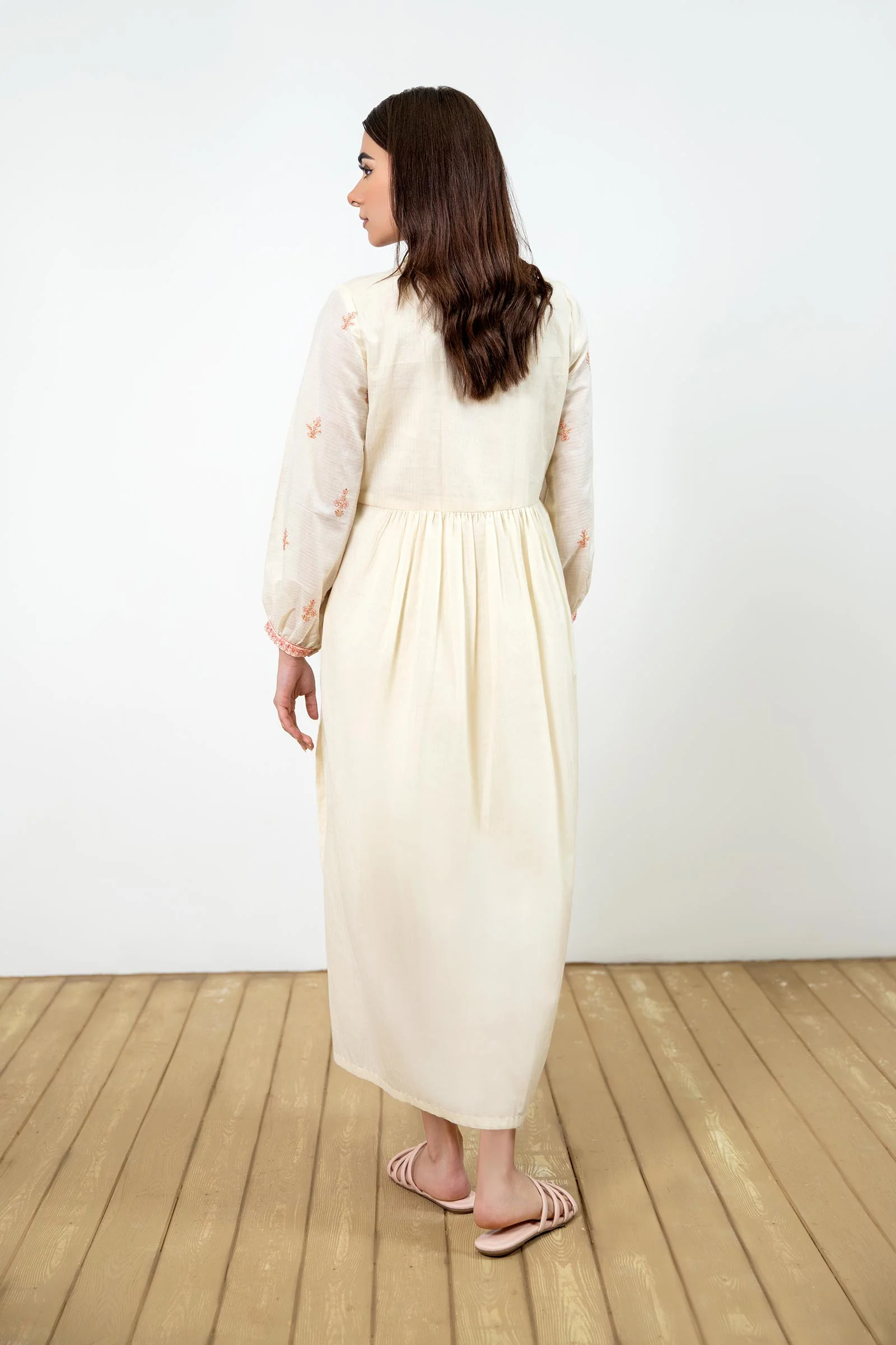 Dyed Dobby Lawn Dress - Image 9