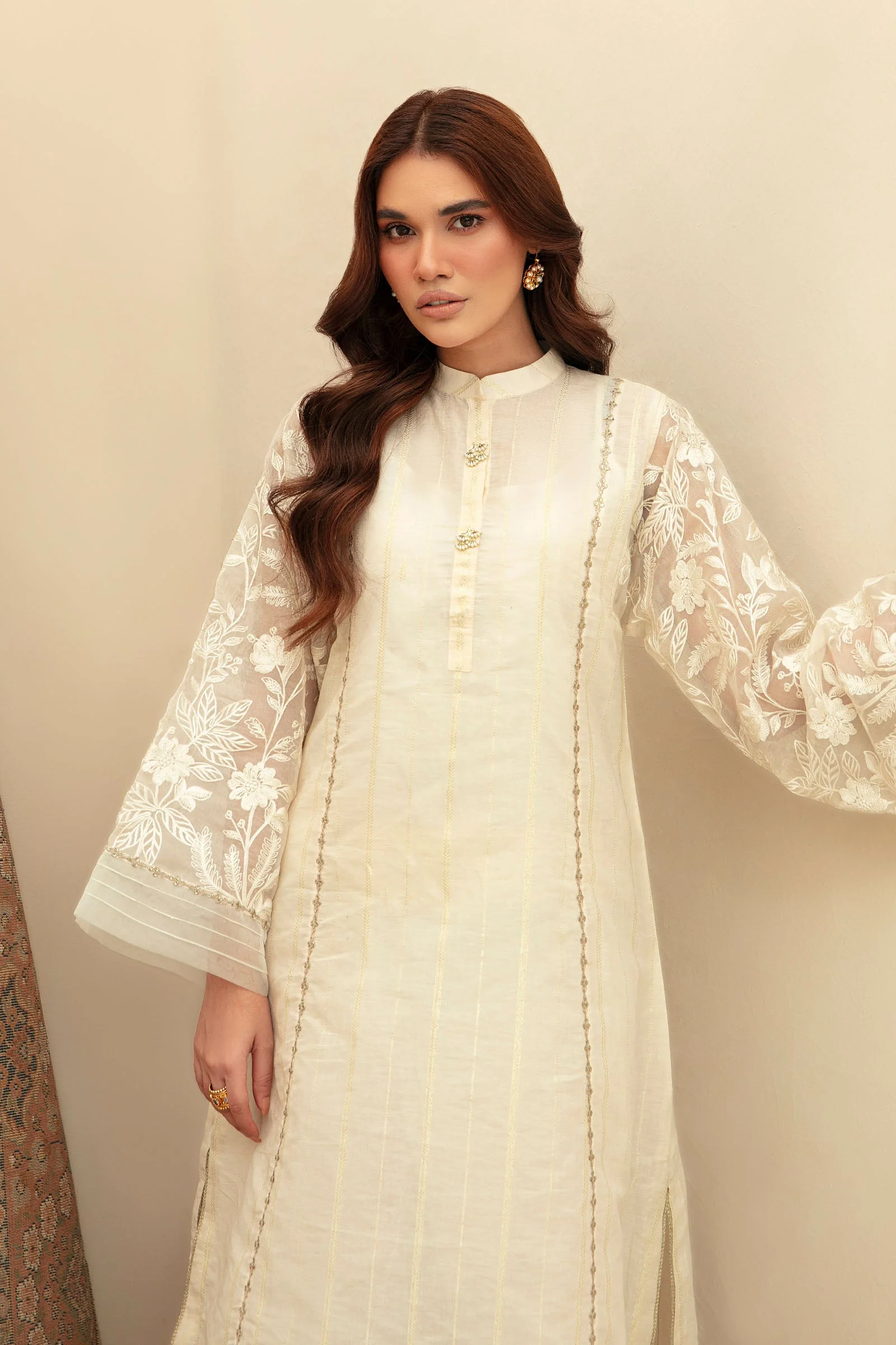 2 Pc Embroidered Raw Silk Suit - Image 2