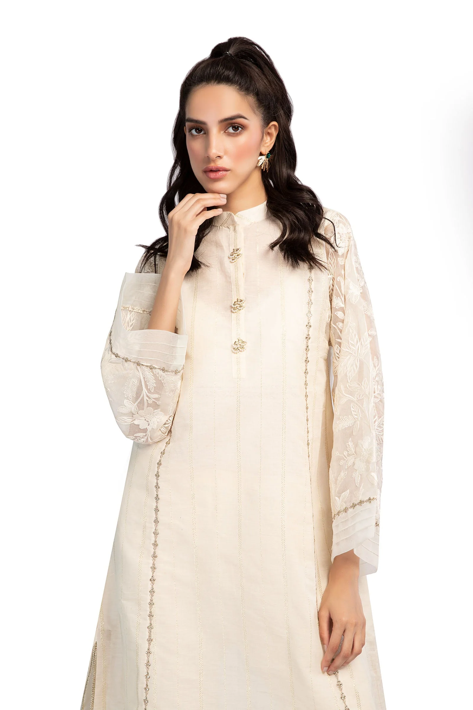 2 Pc Embroidered Raw Silk Suit - Image 3