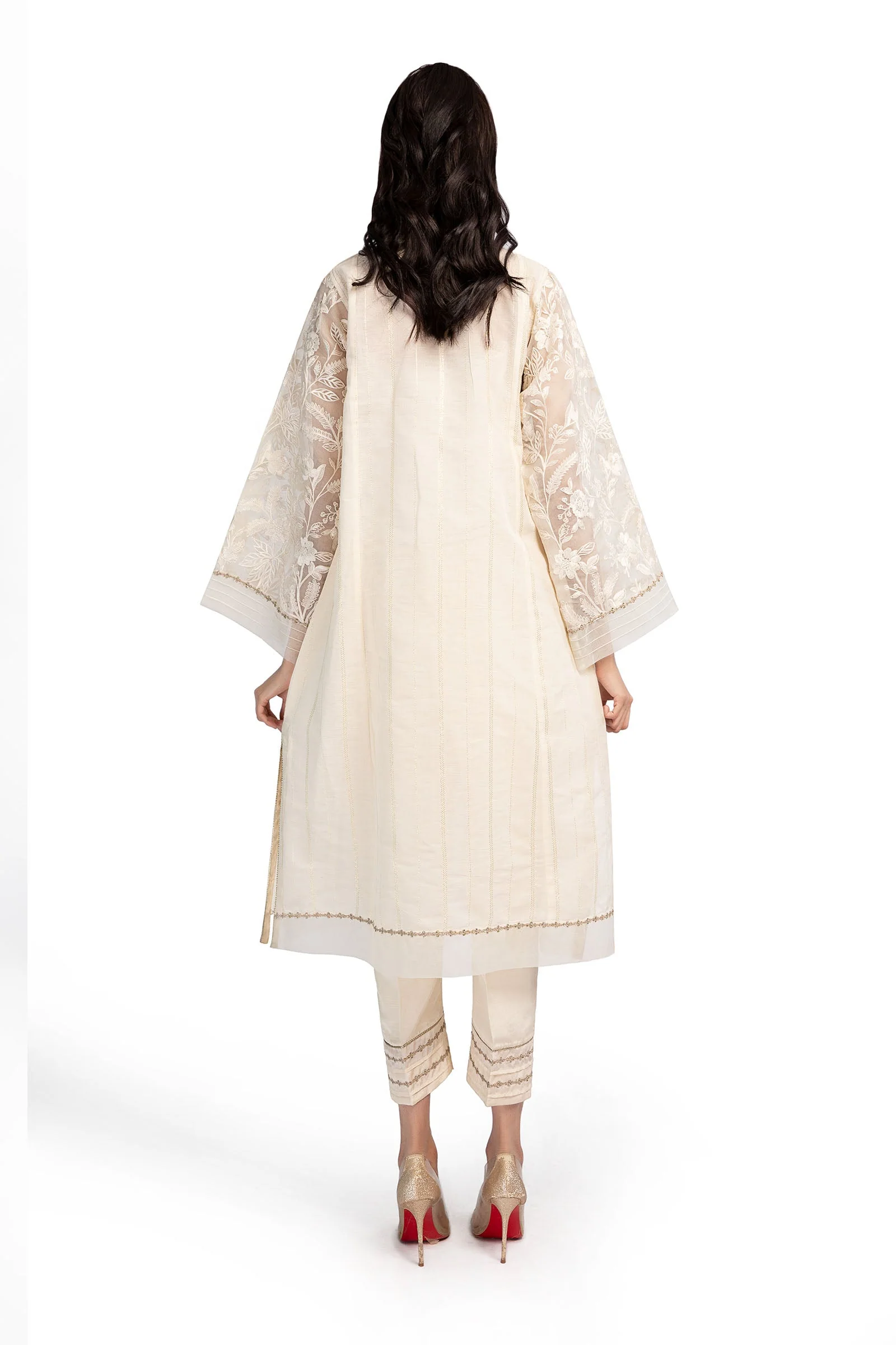 2 Pc Embroidered Raw Silk Suit - Image 6