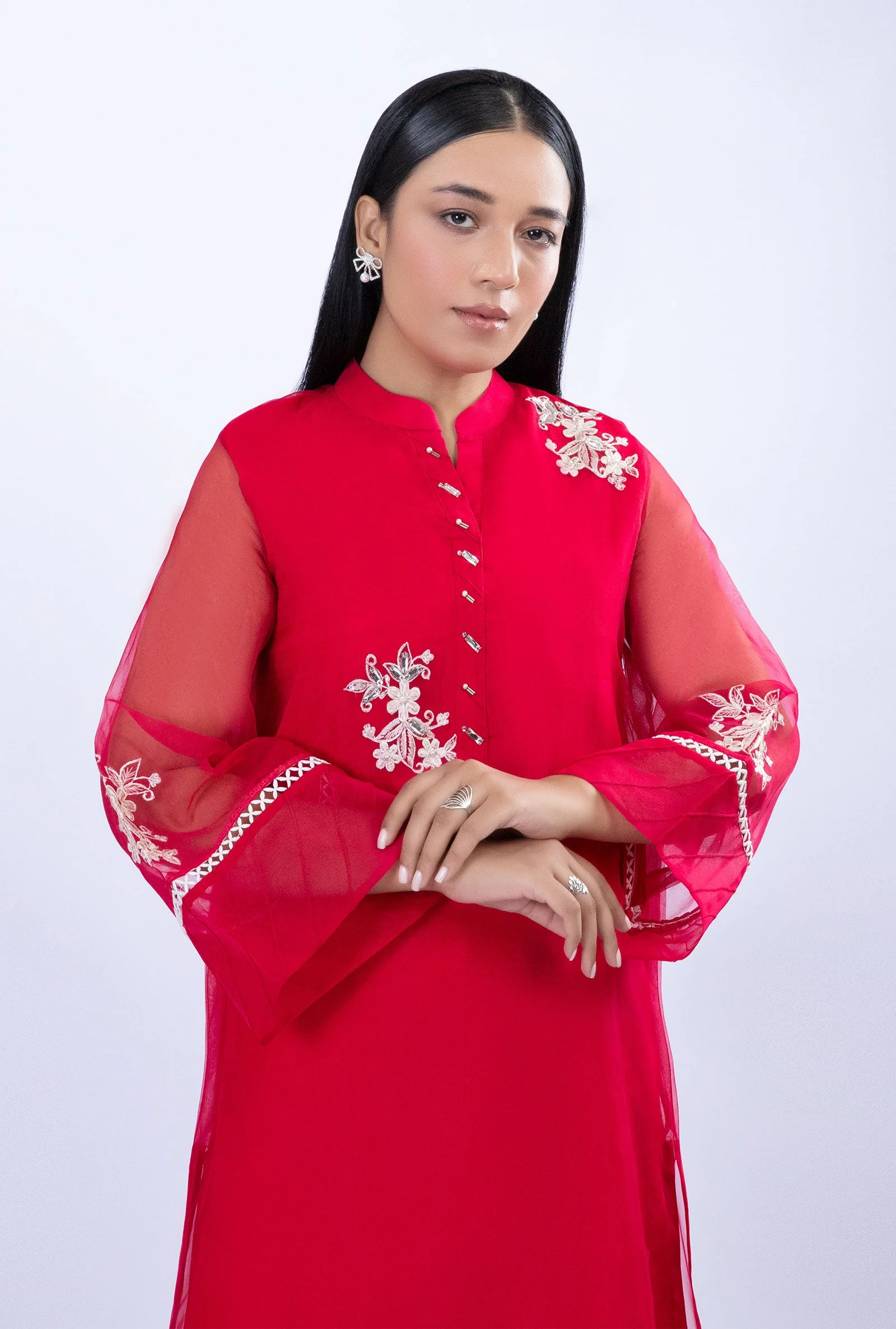 Embroidered Organza Shirt - Image 2