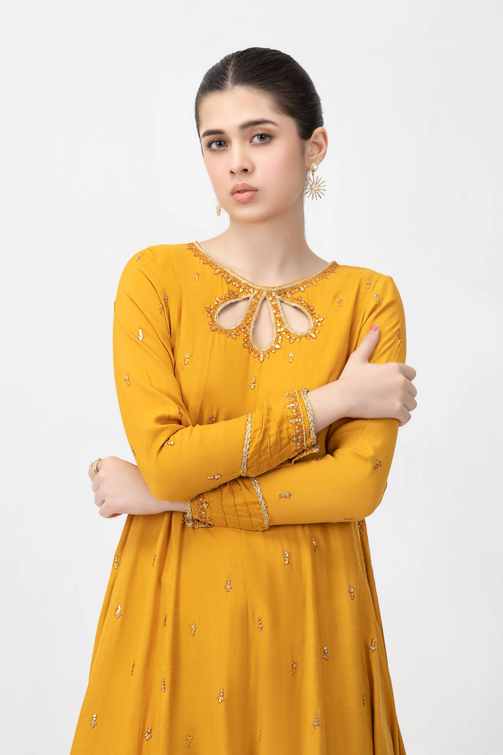 Embroidered Raw Silk Pishwas | MB-F23-408 - Image 2