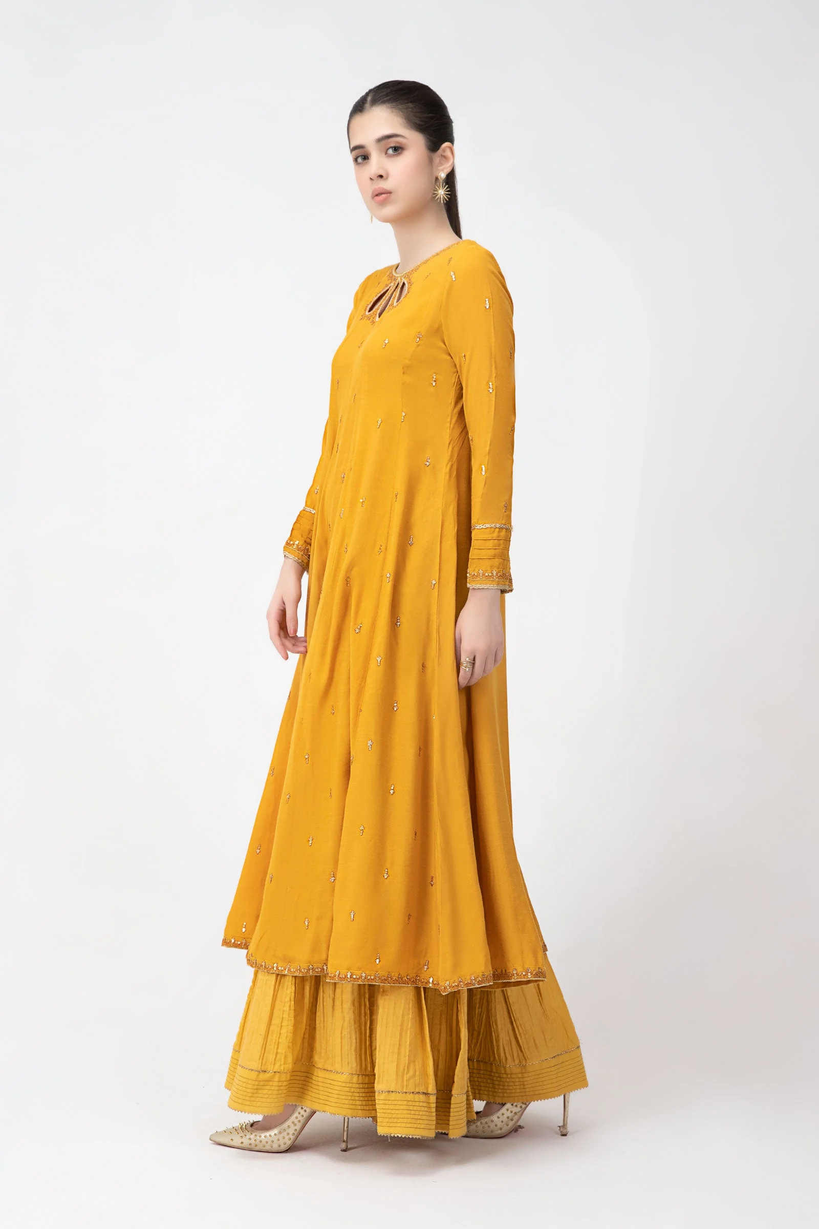 Embroidered Raw Silk Pishwas | MB-F23-408 - Image 3