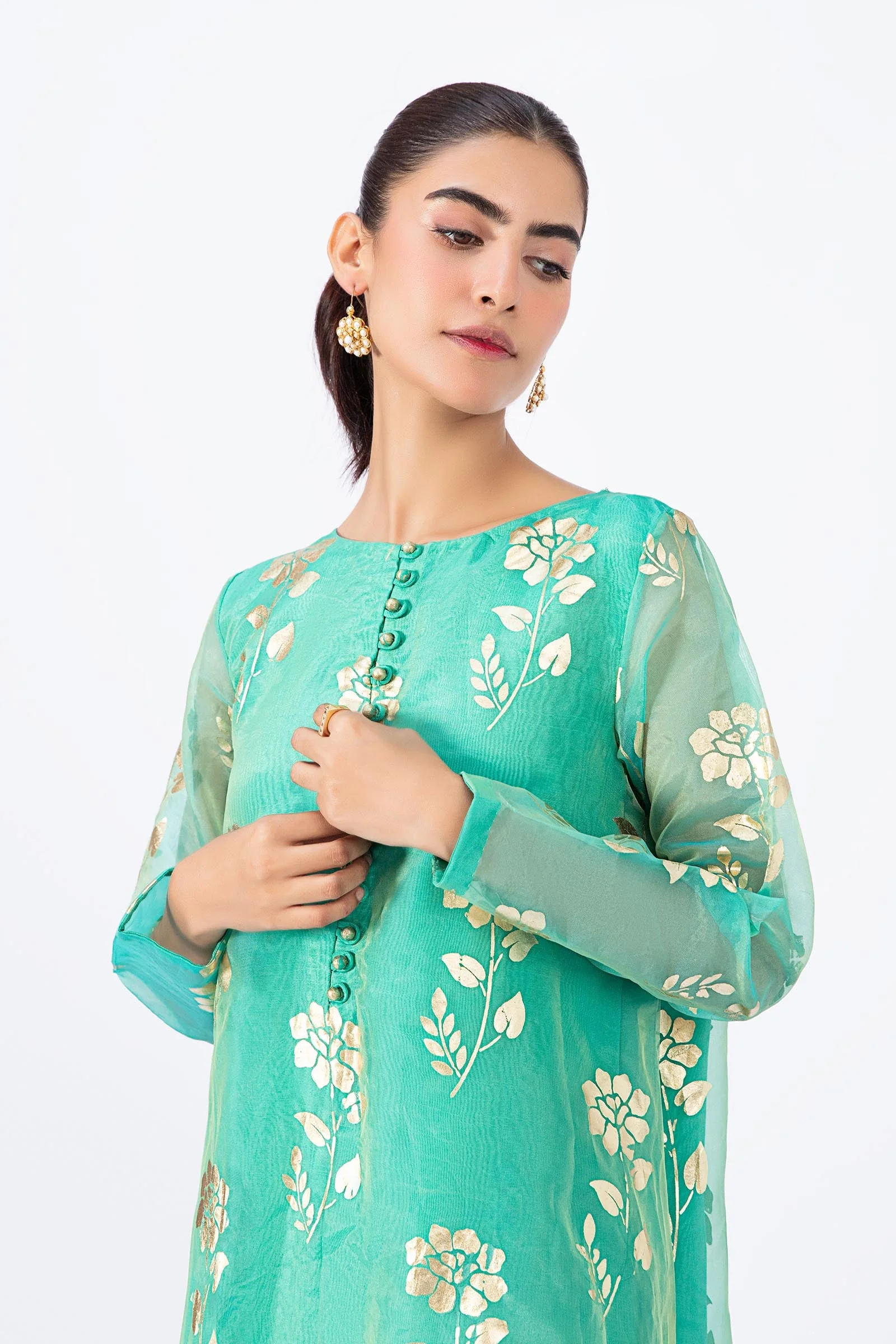 2 Pc Printed Organza Suit | MB-F23-409 - Image 5