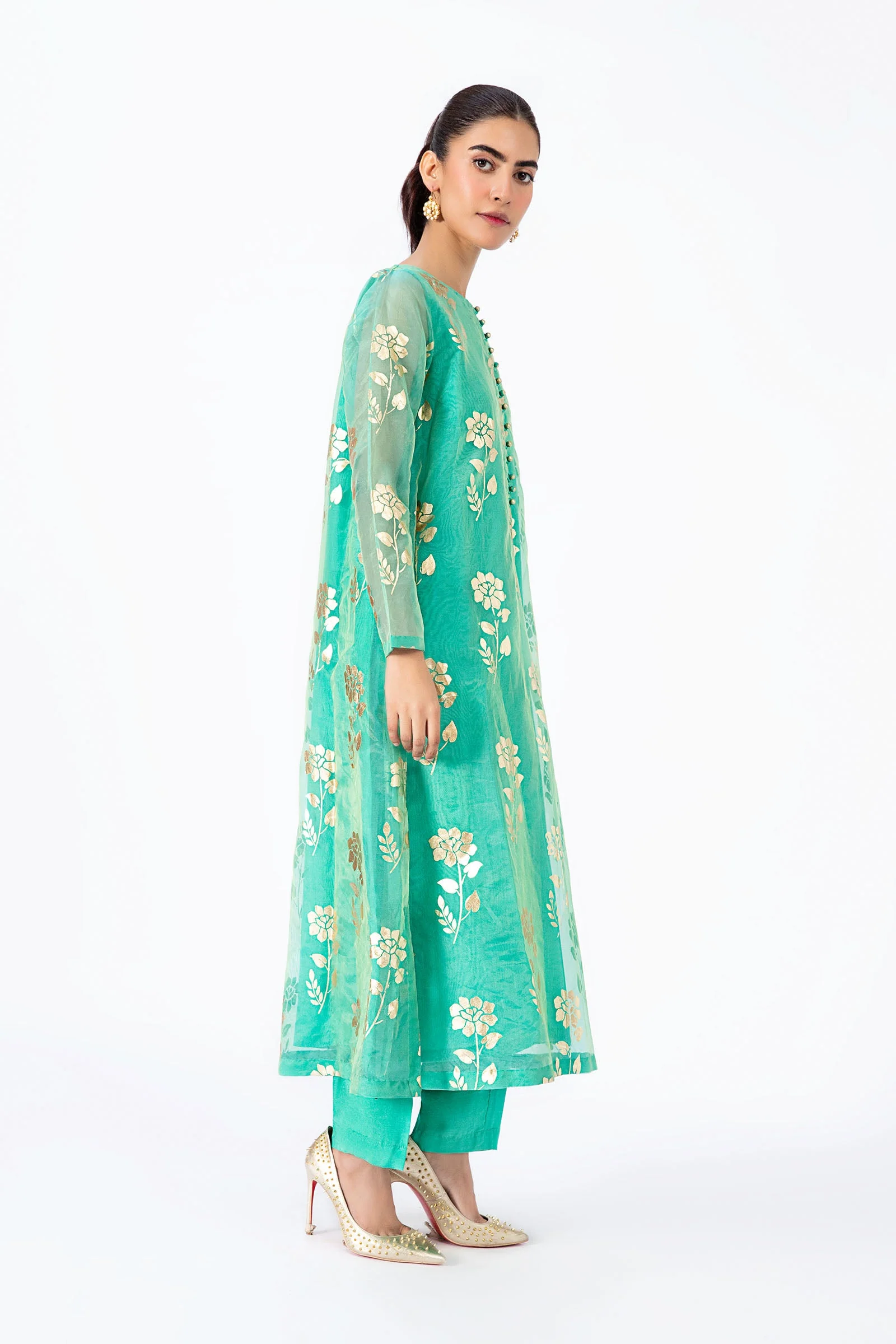2 Pc Printed Organza Suit | MB-F23-409 - Image 6