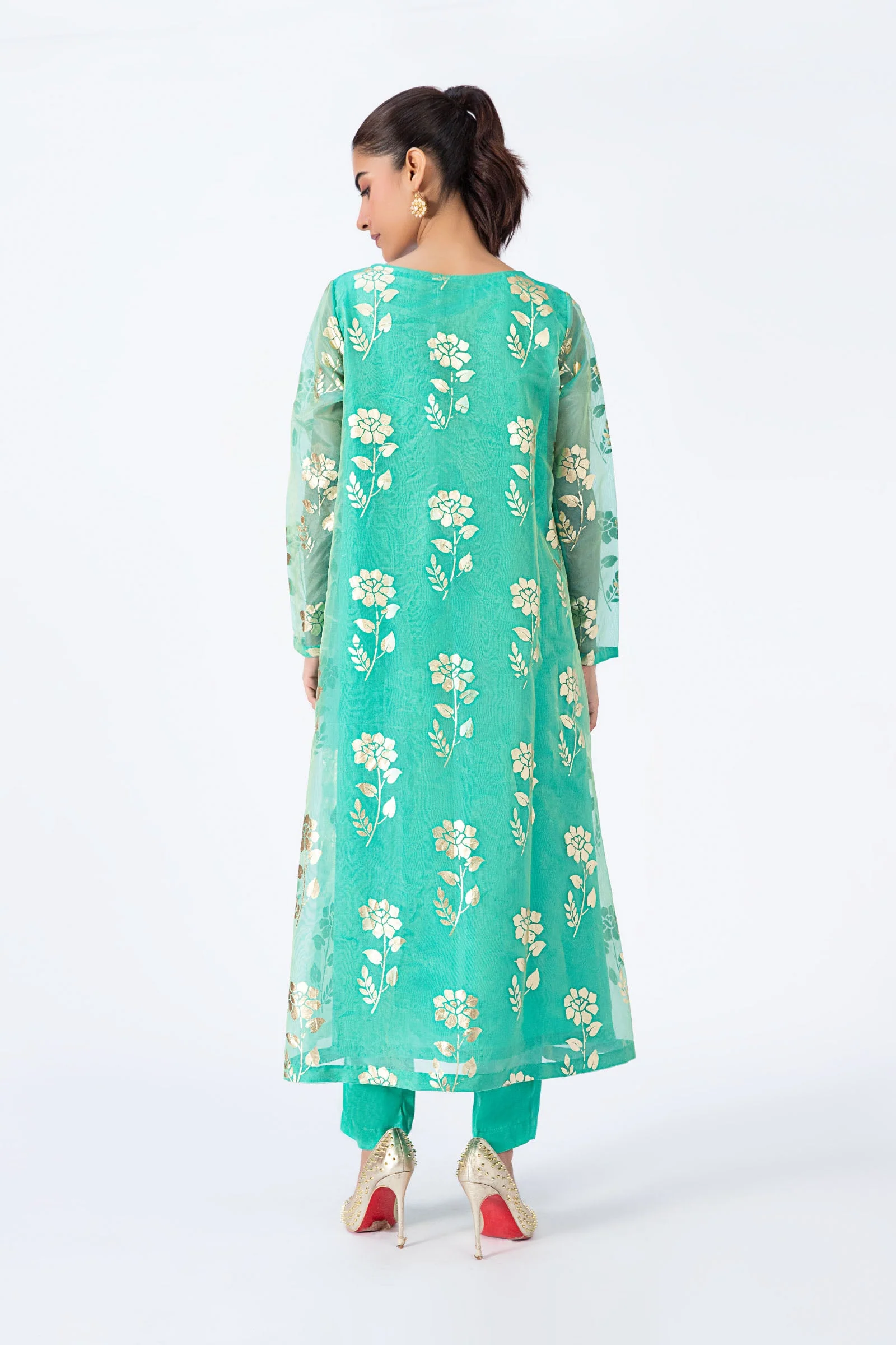 2 Pc Printed Organza Suit | MB-F23-409 - Image 7