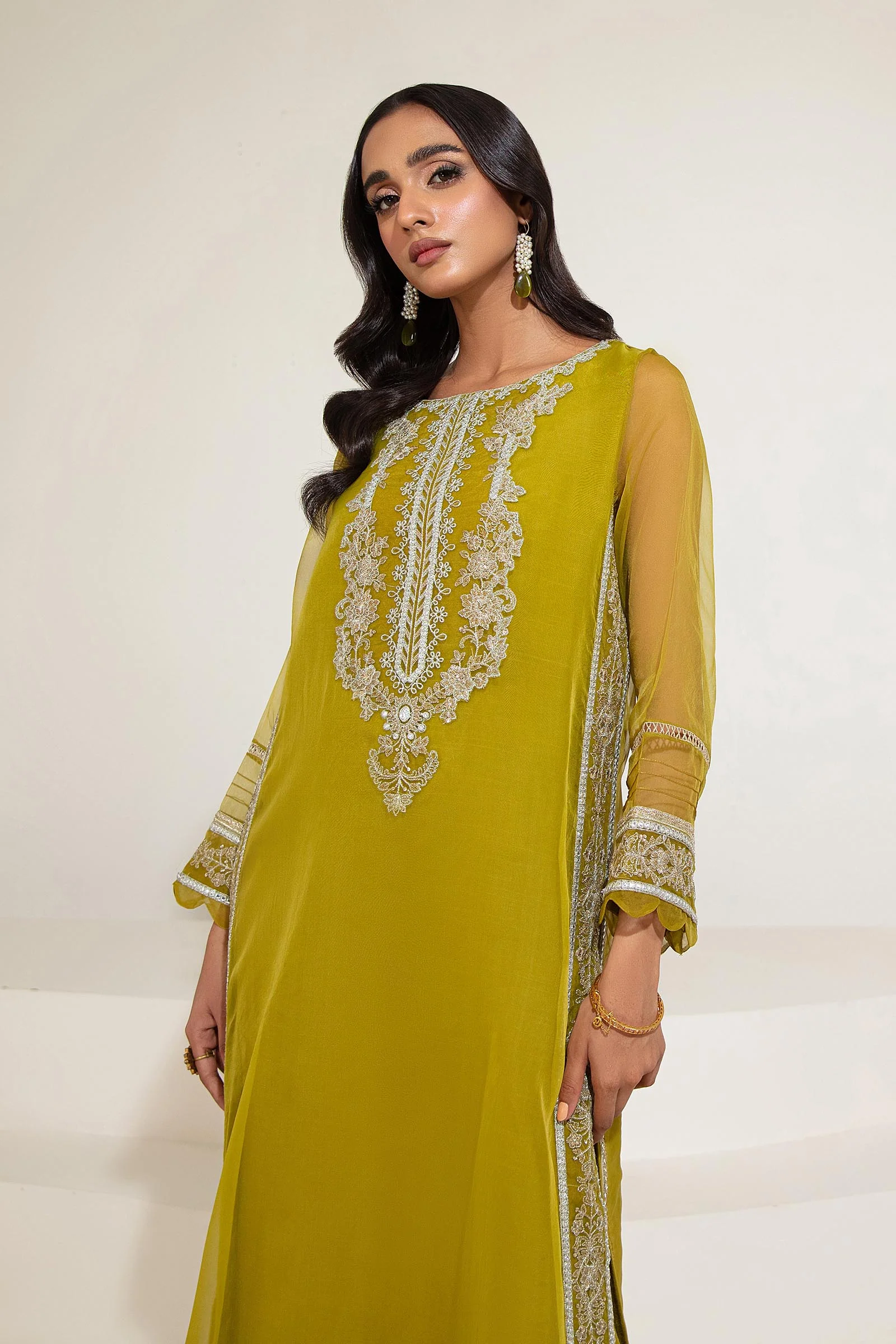 2 Pc Embroidered Raw Silk Suit | MB-F23-410 - Image 2