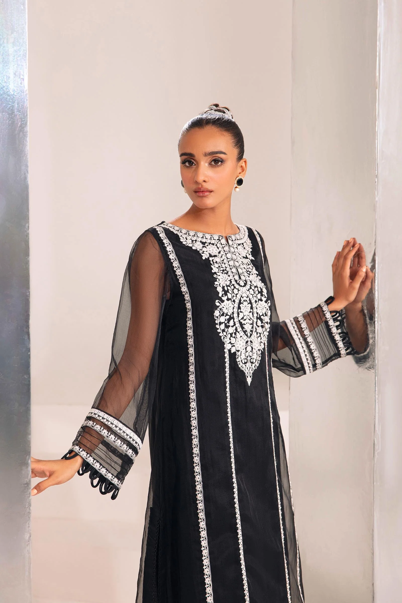 2 Pc Embroidered Raw Silk Suit | MB-F23-411 - Image 2