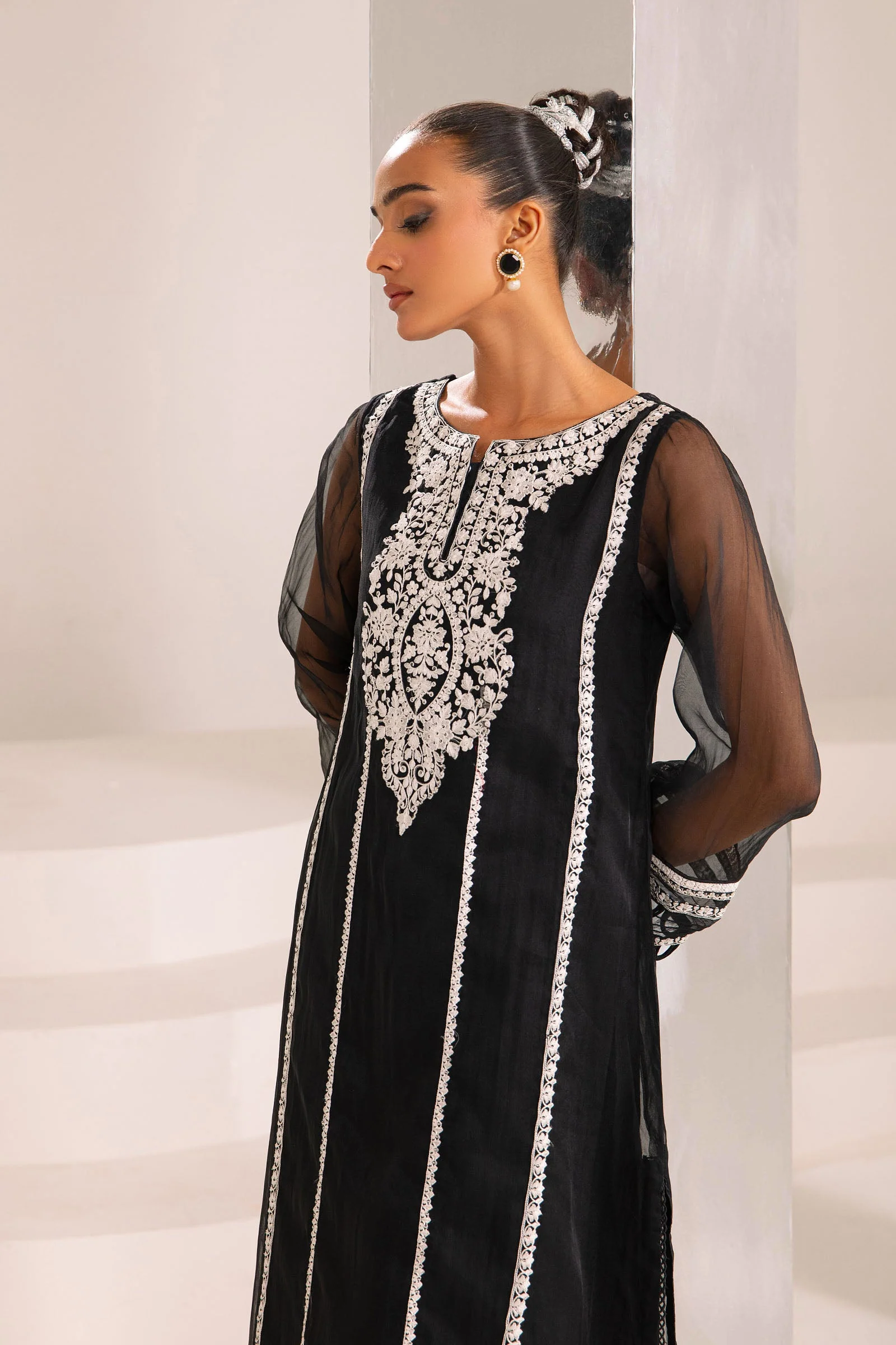 2 Pc Embroidered Raw Silk Suit | MB-F23-411 - Image 3