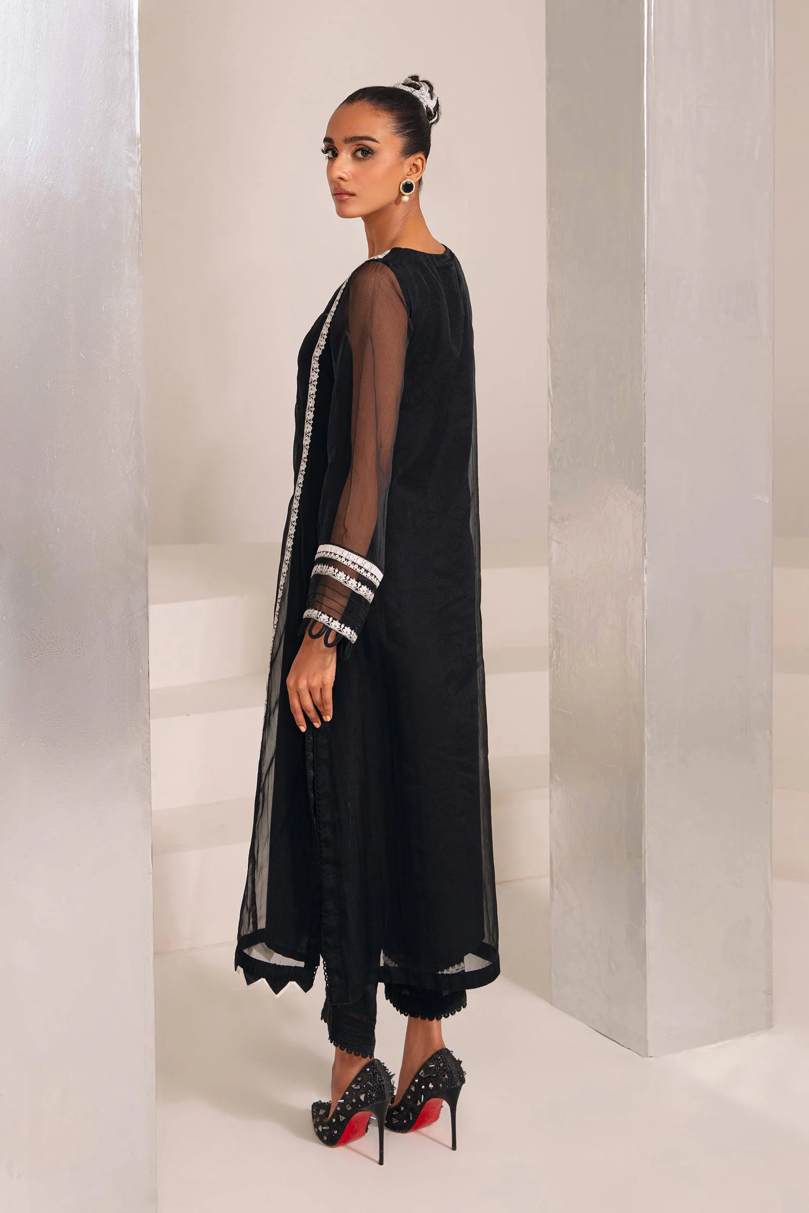 2 Pc Embroidered Raw Silk Suit | MB-F23-411 - Image 4