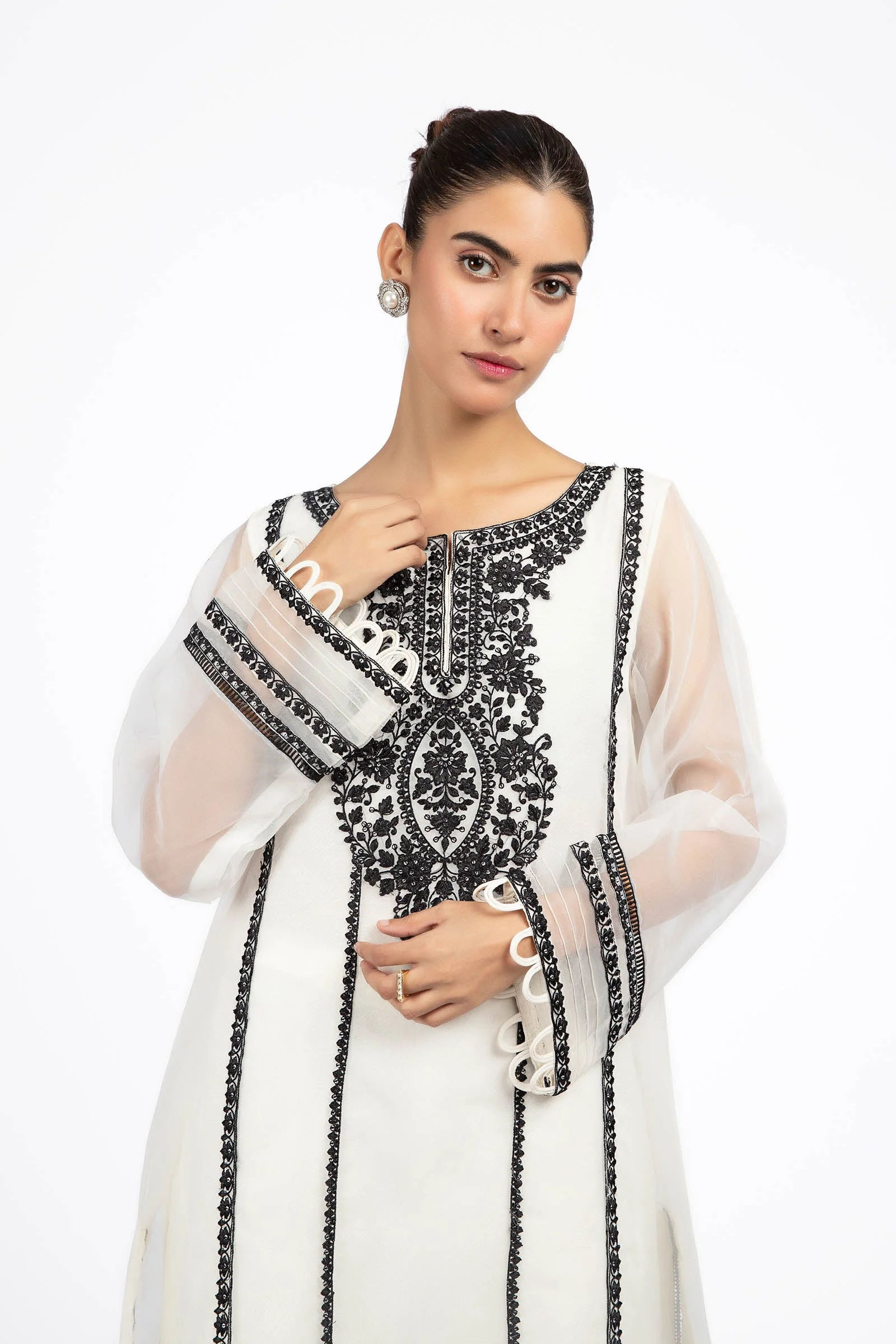 2 Pc Embroidered Raw Silk Suit | MB-F23-411 - Image 2