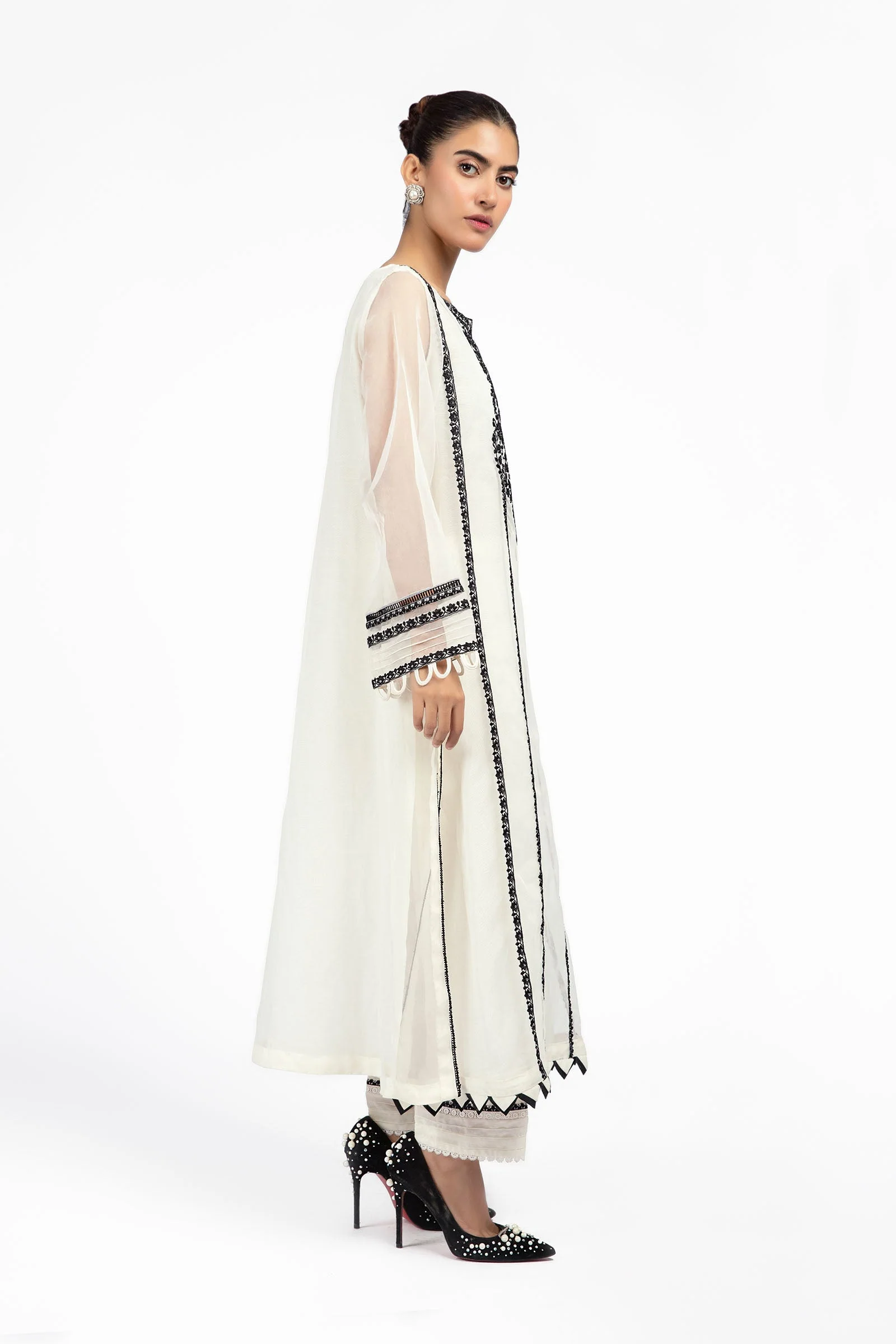 2 Pc Embroidered Raw Silk Suit | MB-F23-411 - Image 4