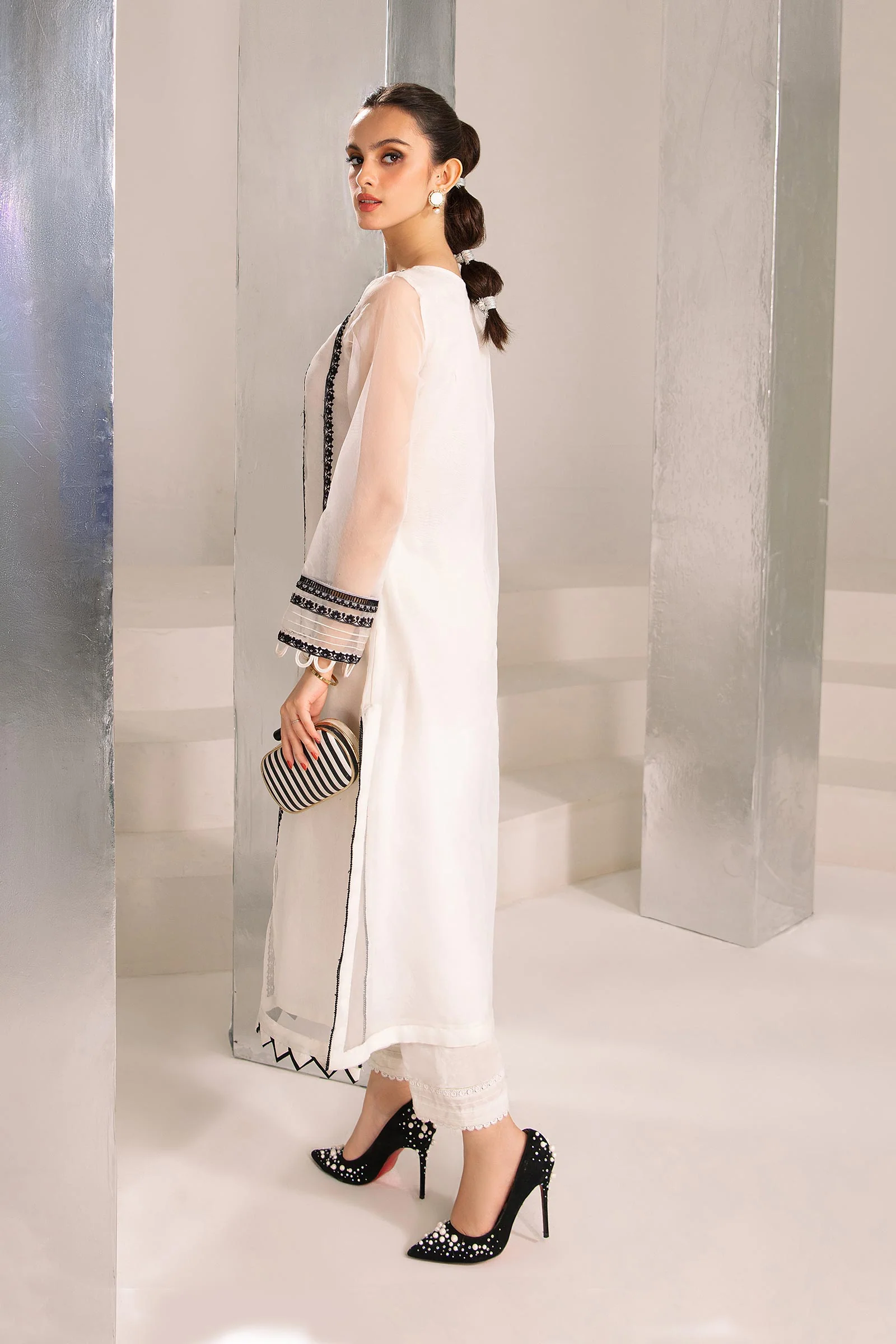 2 Pc Embroidered Raw Silk Suit | MB-F23-411 - Image 7
