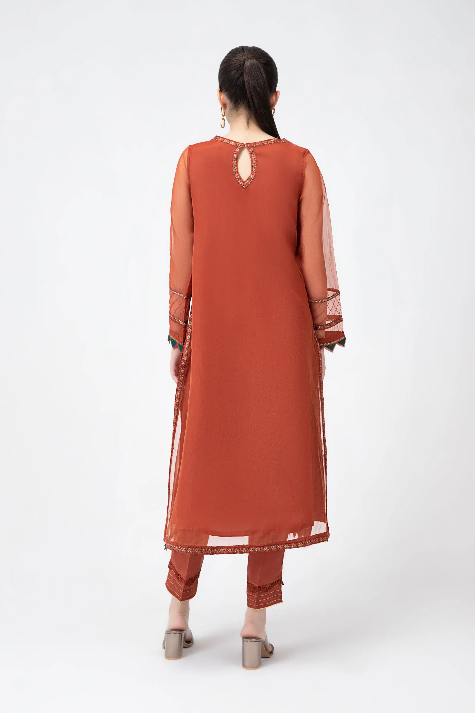 2 Pc Embroidered Raw Silk Suit | MB-F23-412 - Image 4