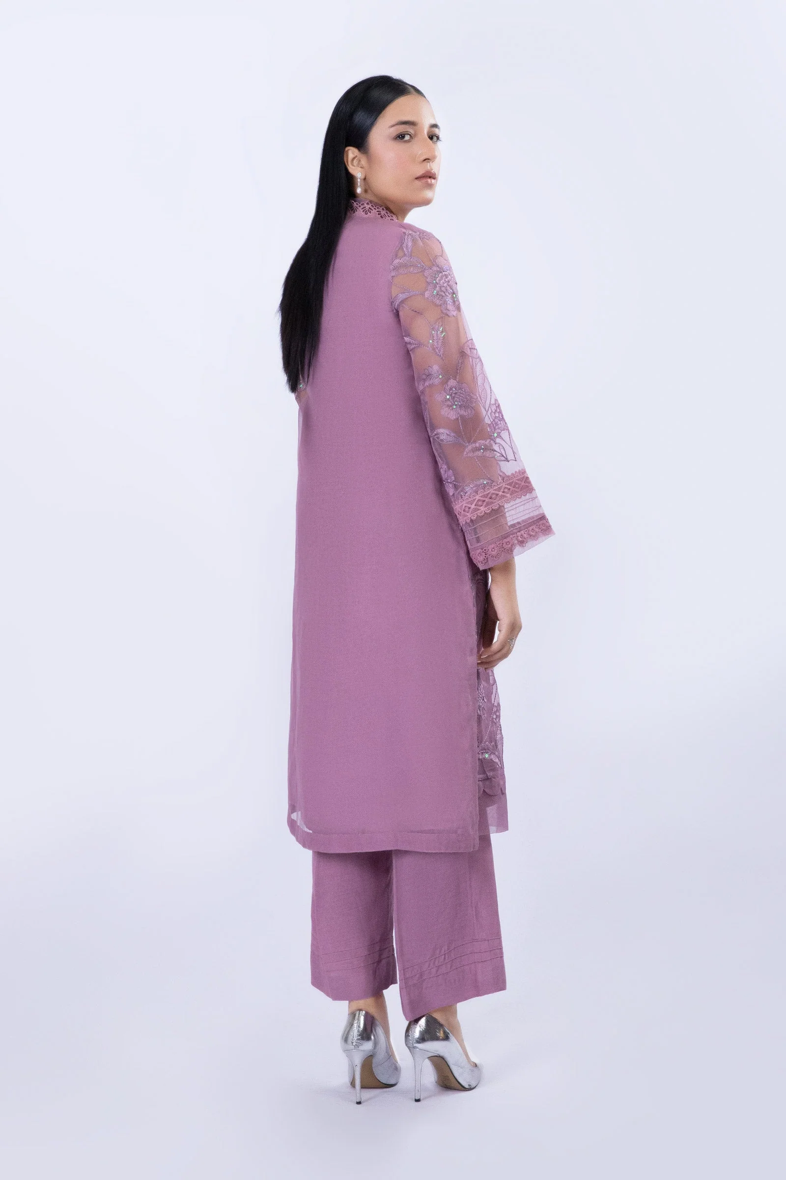 Embroidered Organza Shirt | MB-F23-413 - Image 4